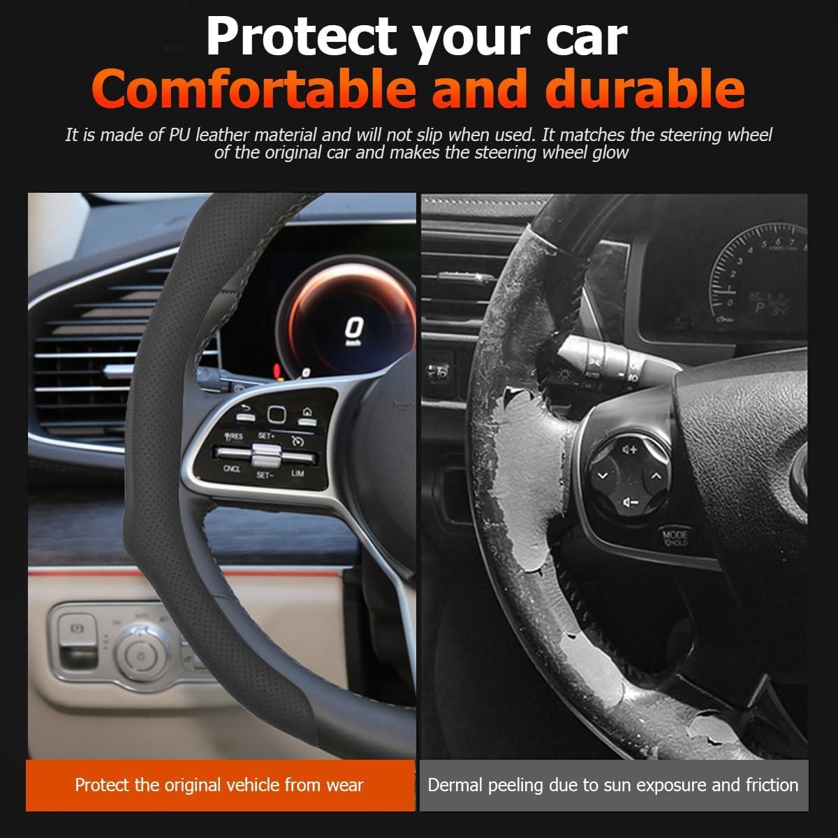 Funda de Volante de Coche Osilly 38.1 cm Cuero Antideslizante