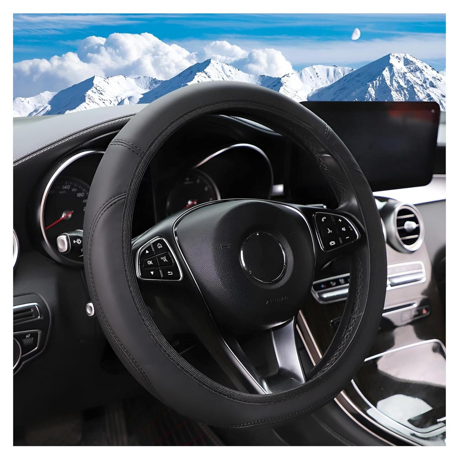 Funda de Volante Zpana de Cuero Antideslizante 37-38 cm Negro