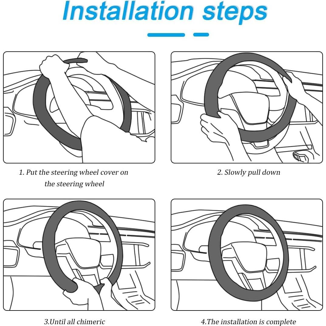 Funda de Volante Zpana de Cuero Antideslizante 37-38 cm Negro