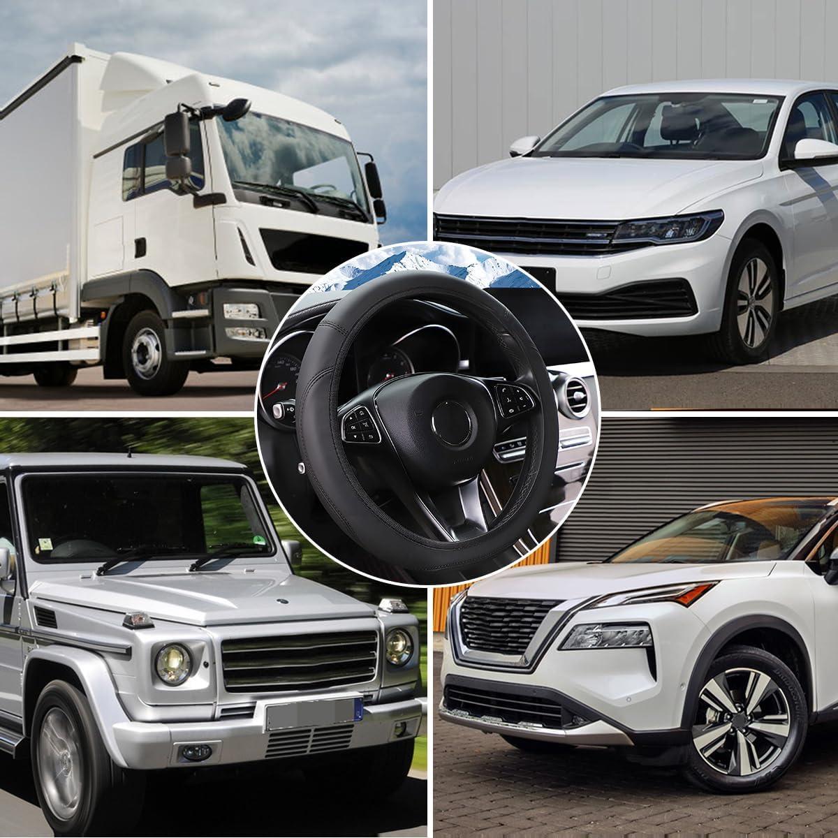 Funda de Volante Zpana de Cuero Antideslizante 37-38 cm Negro