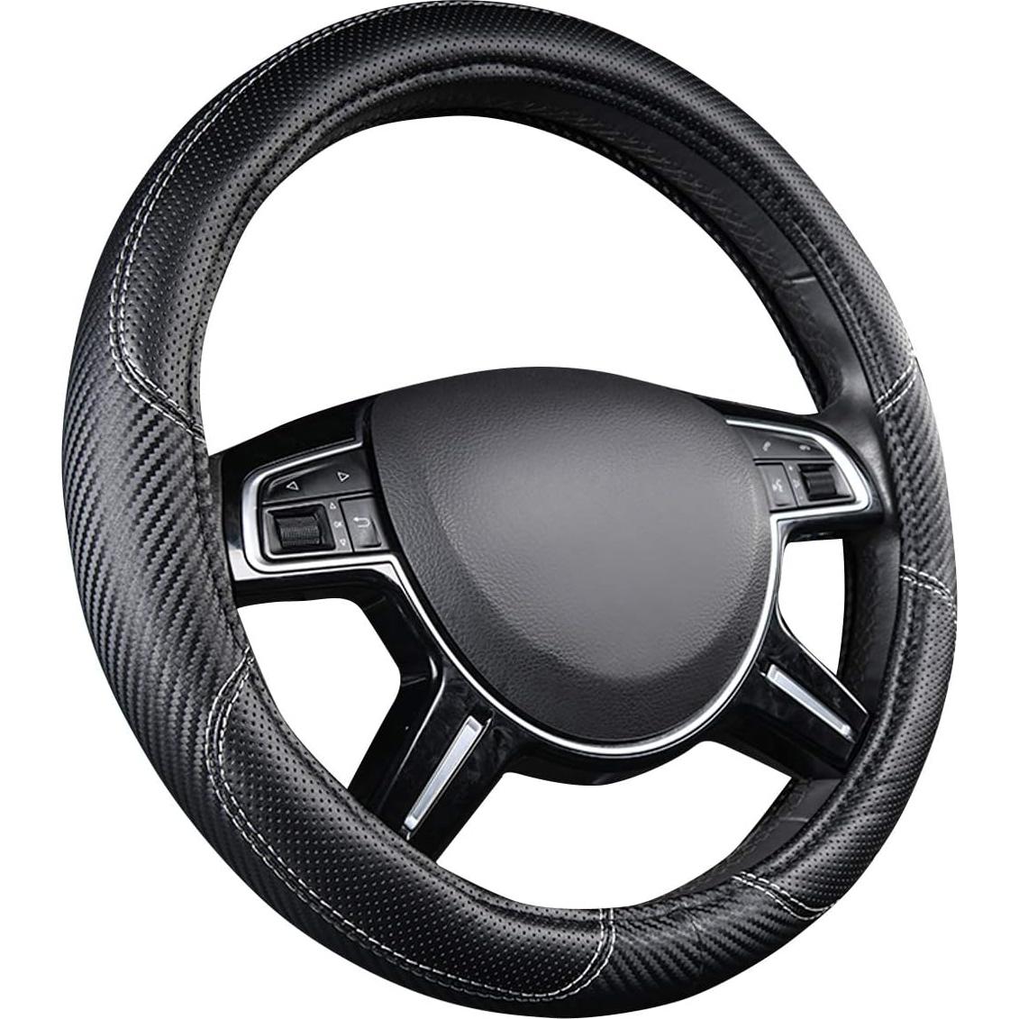 Funda de Volante CAR-GRAND de Cuero Negro 37-39 cm Universal