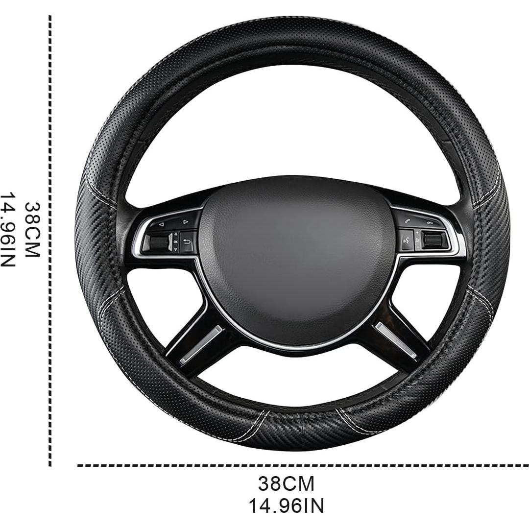 Funda de Volante CAR-GRAND de Cuero Negro 37-39 cm Universal