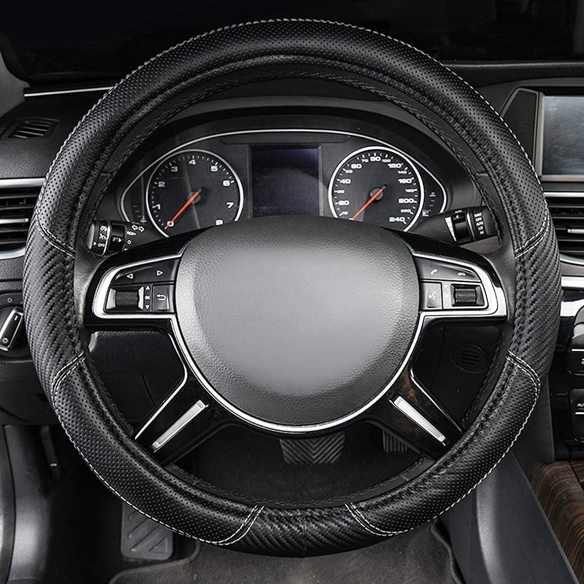 Funda de Volante CAR-GRAND de Cuero Negro 37-39 cm Universal