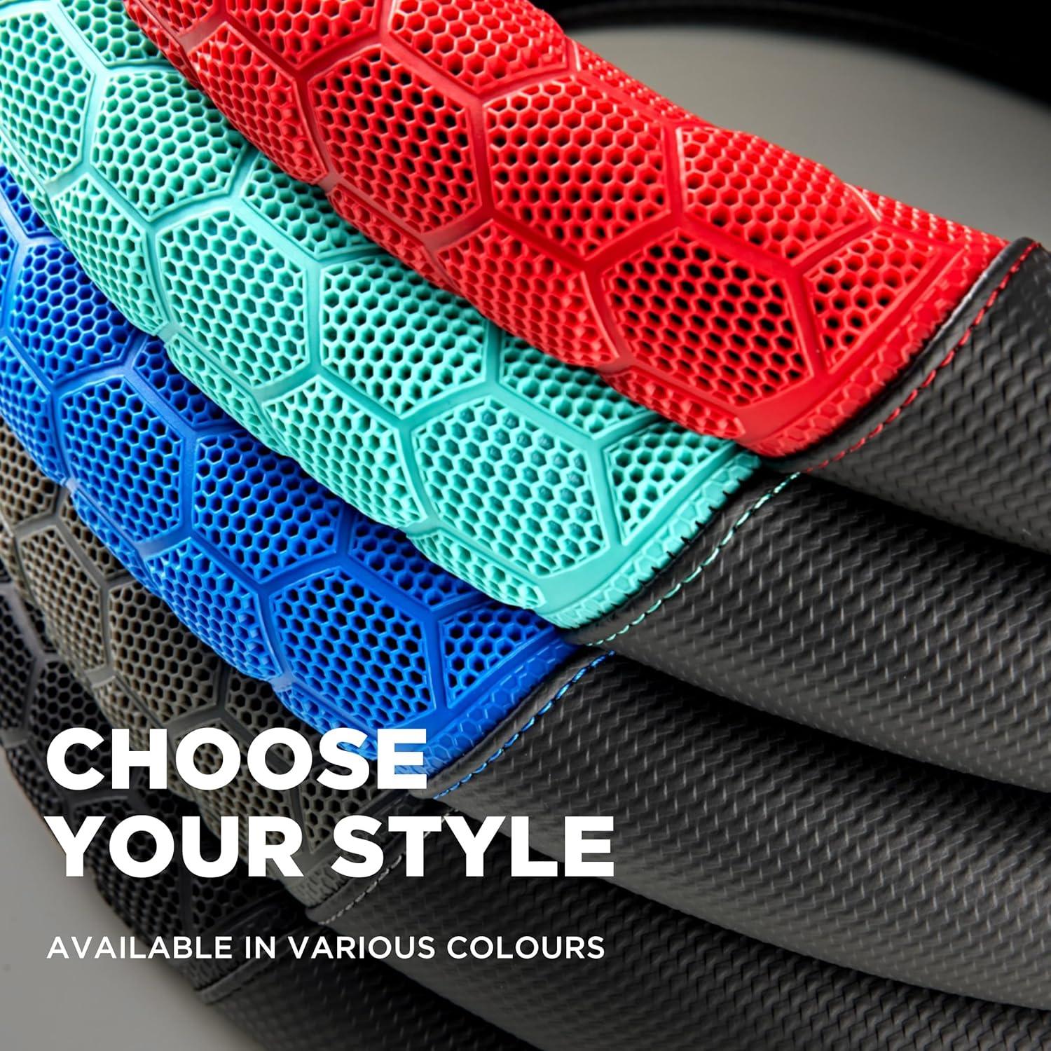 Cubierta de Volante de Masaje PIC AUTO, Cuero Negro Universal 36.8-39.4cm