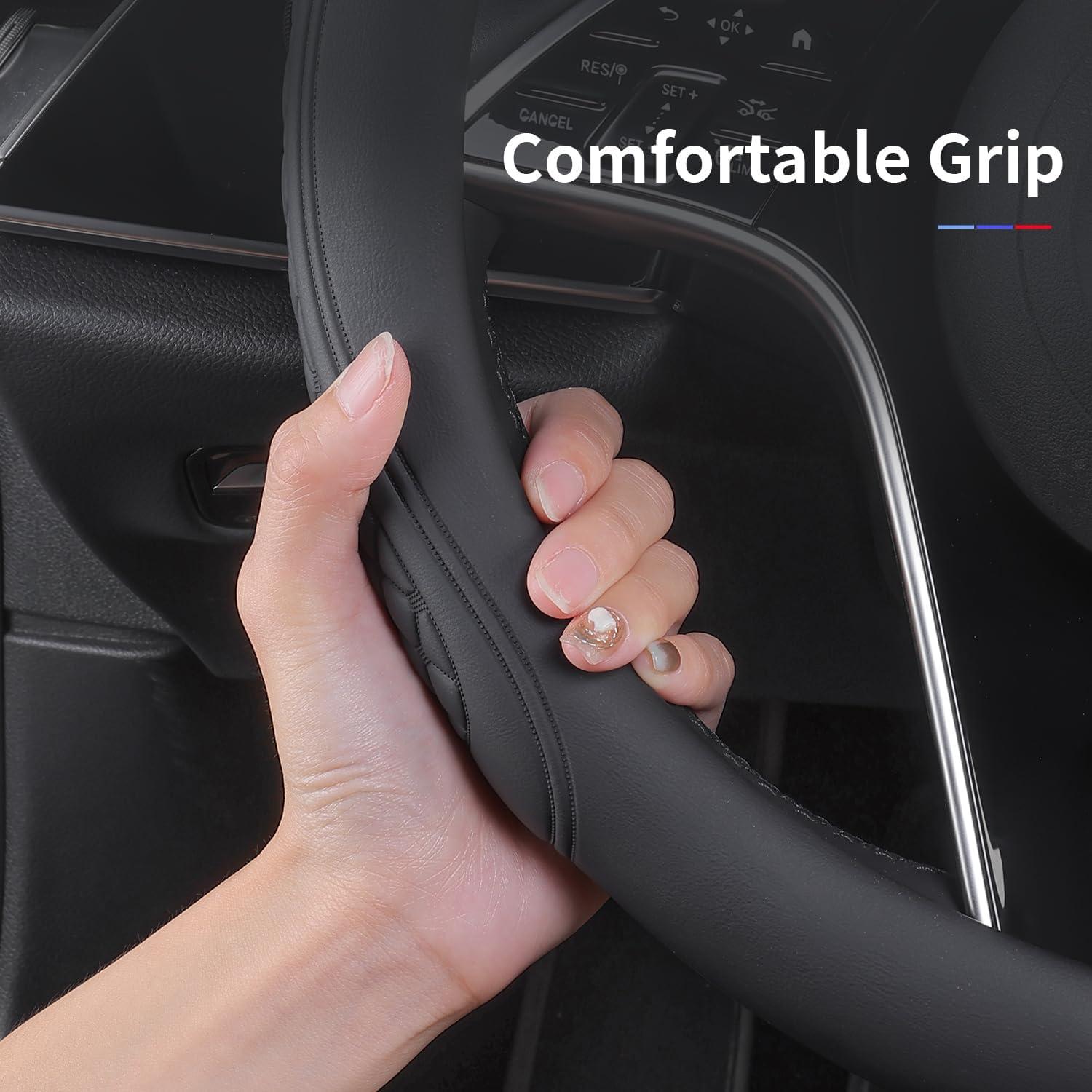 Cubierta de Volante de Cuero TAUYANG para Volkswagen D 37.5 cm