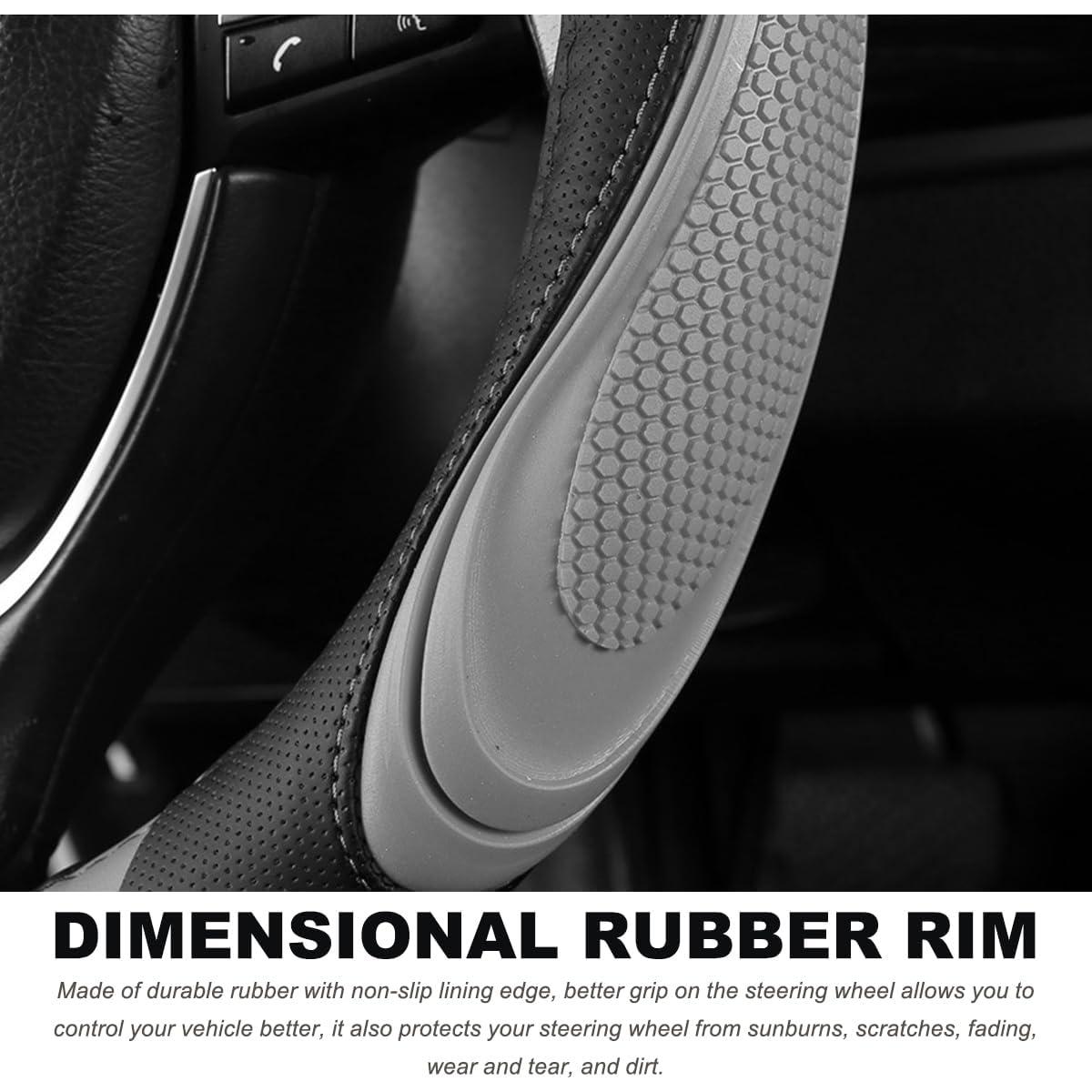 Cubierta de Volante de Cuero DXNQ 38 cm Antideslizante Gris