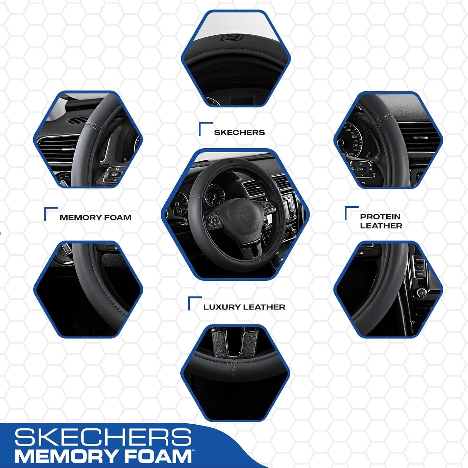 Funda de Volante Skechers Gris - Espuma Memoria 37-38 cm