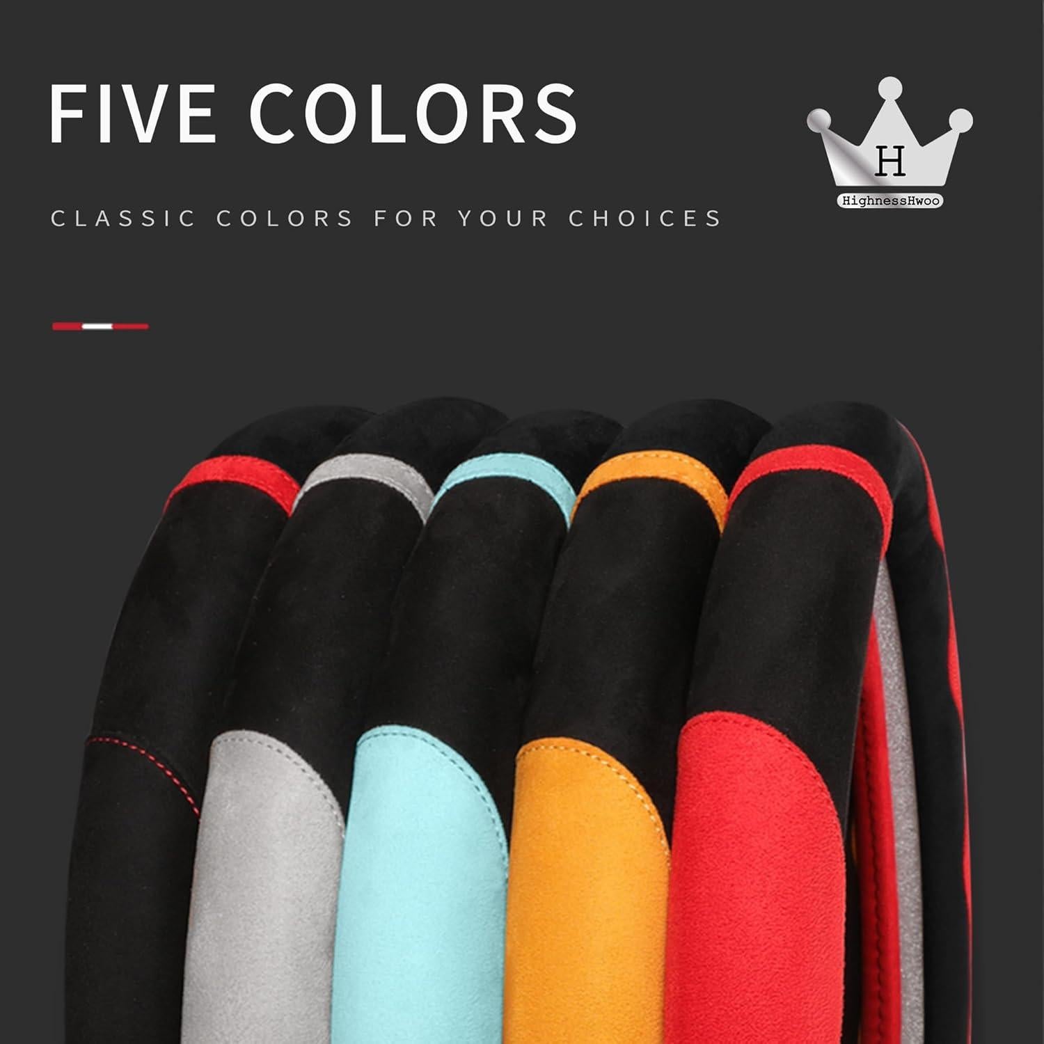 Cubierta de Volante de Ante de Lujo HighnessHwoo 37-38cm Rojo