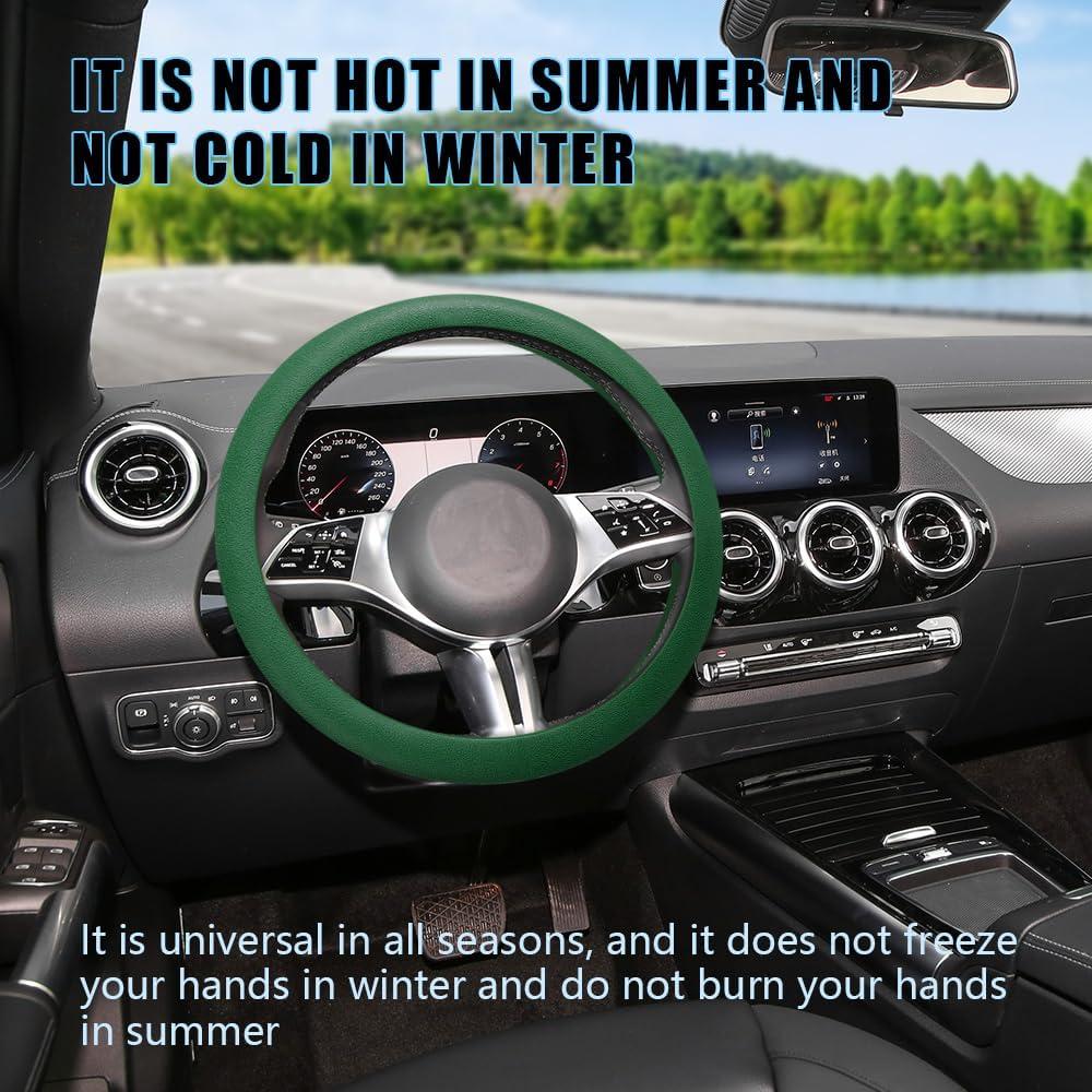 Funda de Volante de Silicona DWARFOO 33-38 cm Verde Oscuro