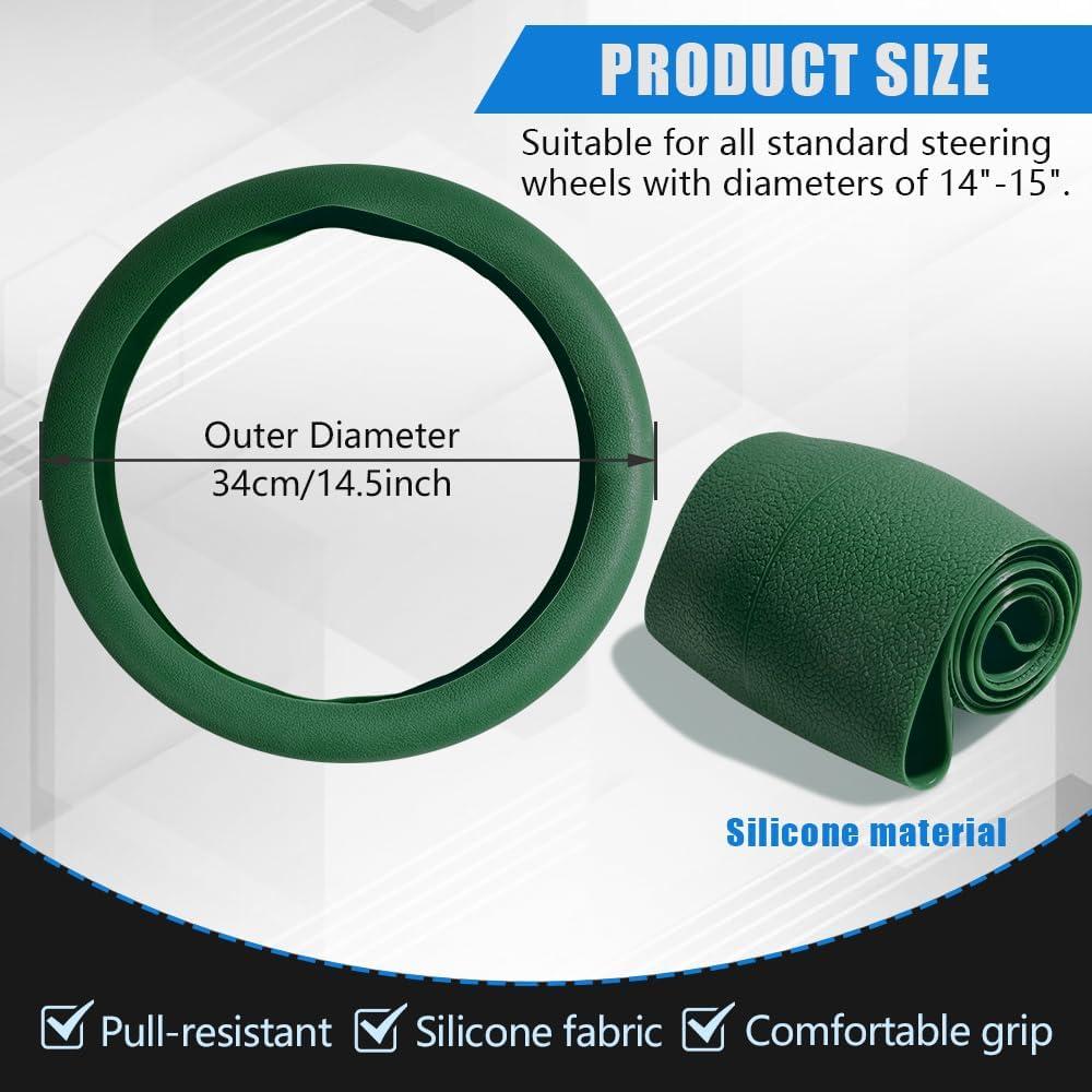 Funda de Volante de Silicona DWARFOO 33-38 cm Verde Oscuro