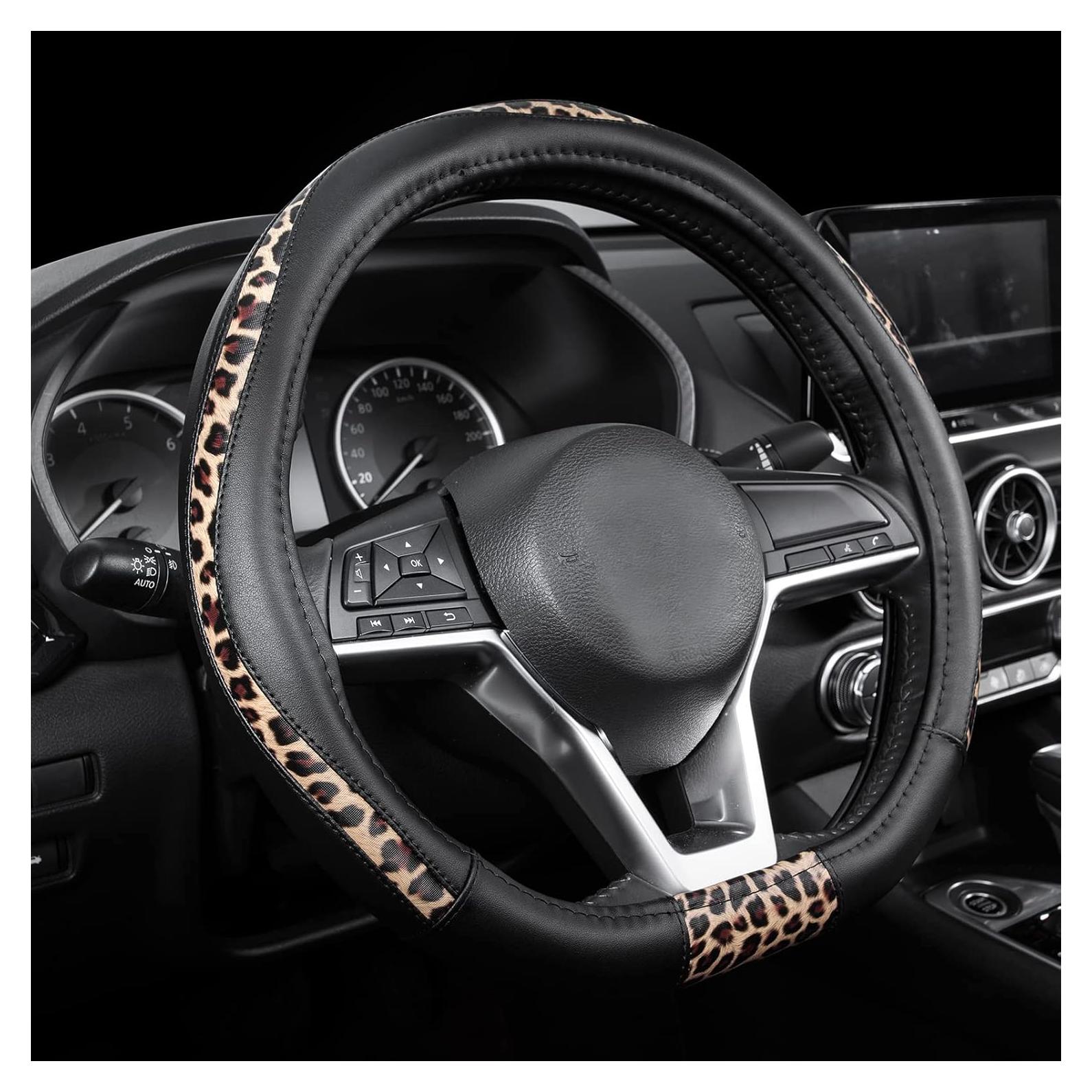 Cubierta de Volante D-Type Road Comforts 15" Negro Leopardo