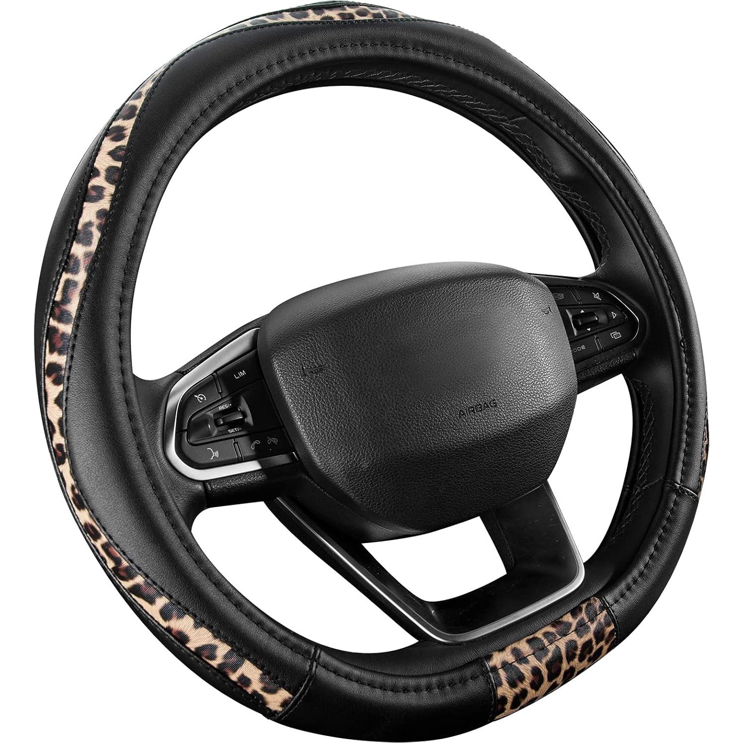 Cubierta de Volante D-Type Road Comforts 15" Negro Leopardo