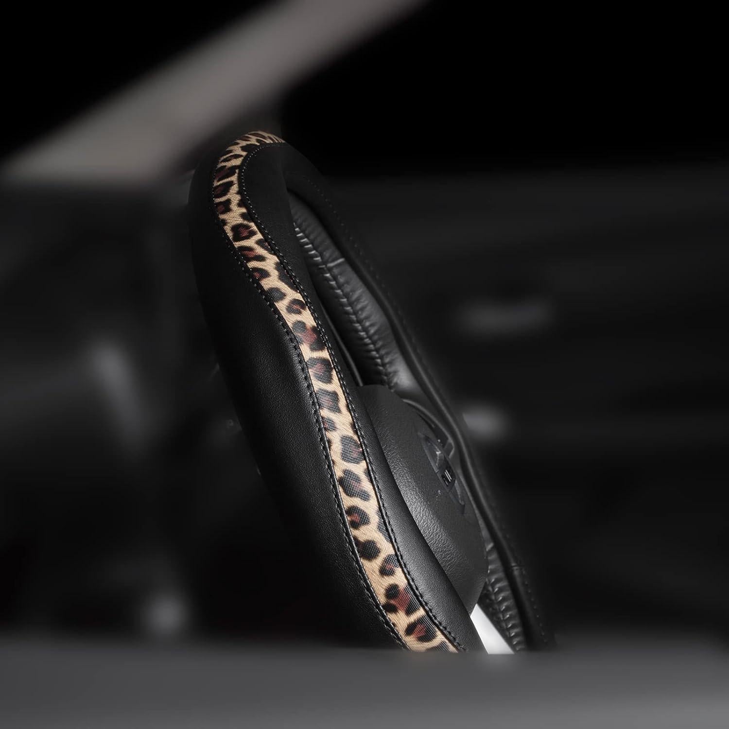 Cubierta de Volante D-Type Road Comforts 15" Negro Leopardo