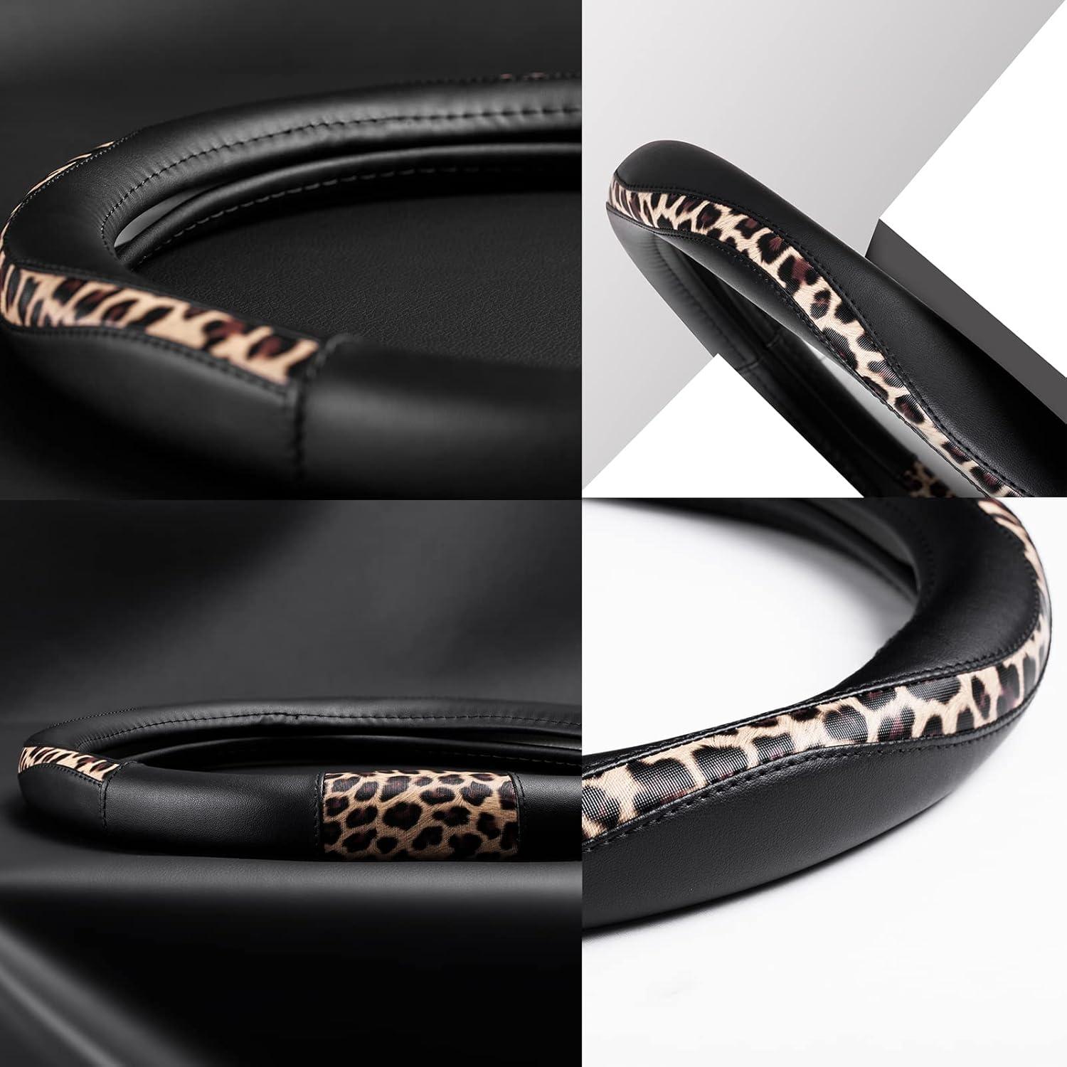 Cubierta de Volante D-Type Road Comforts 15" Negro Leopardo