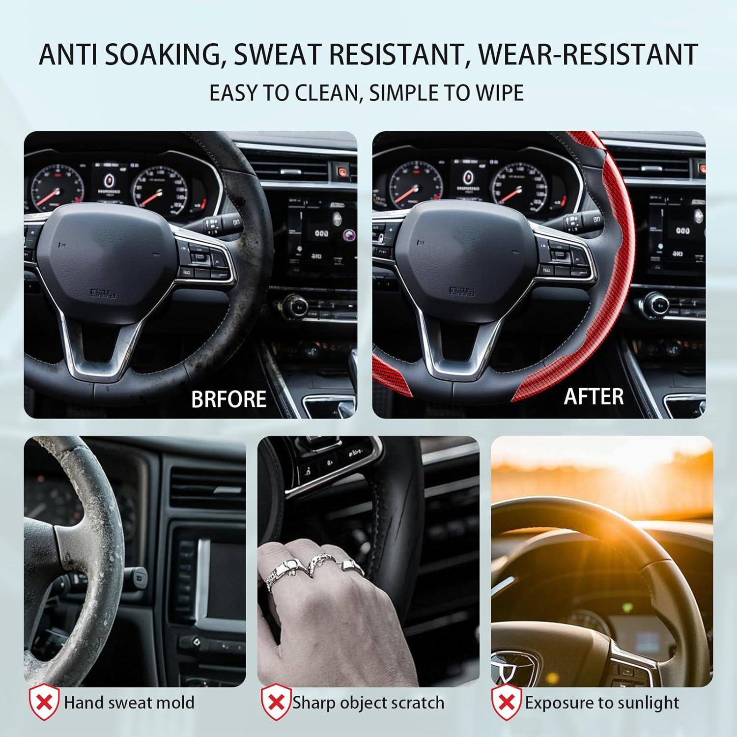 Cubiertas de Volante FOAN Antideslizantes 3Pcs Azul Universal