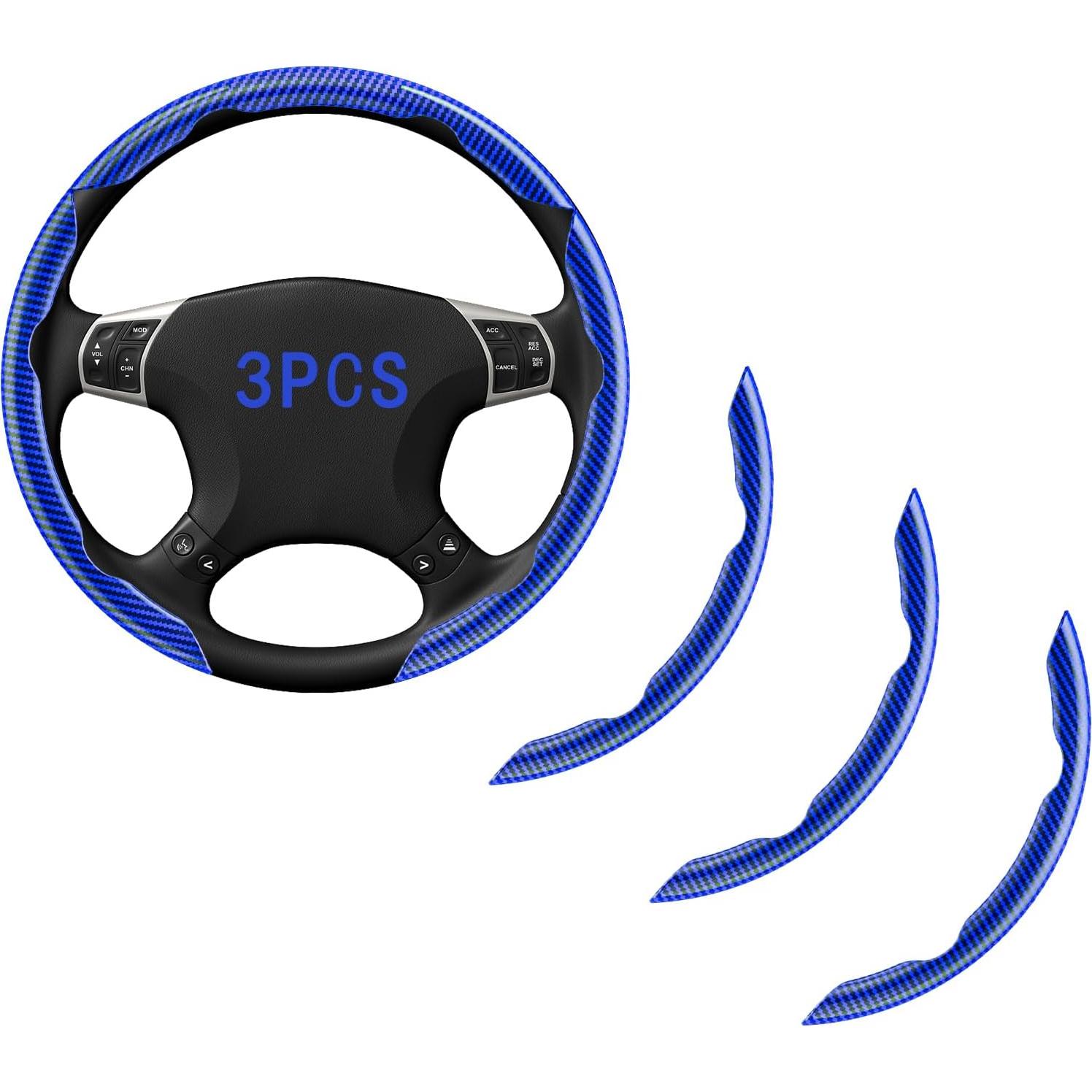 Cubiertas de Volante FOAN Antideslizantes 3Pcs Azul Universal