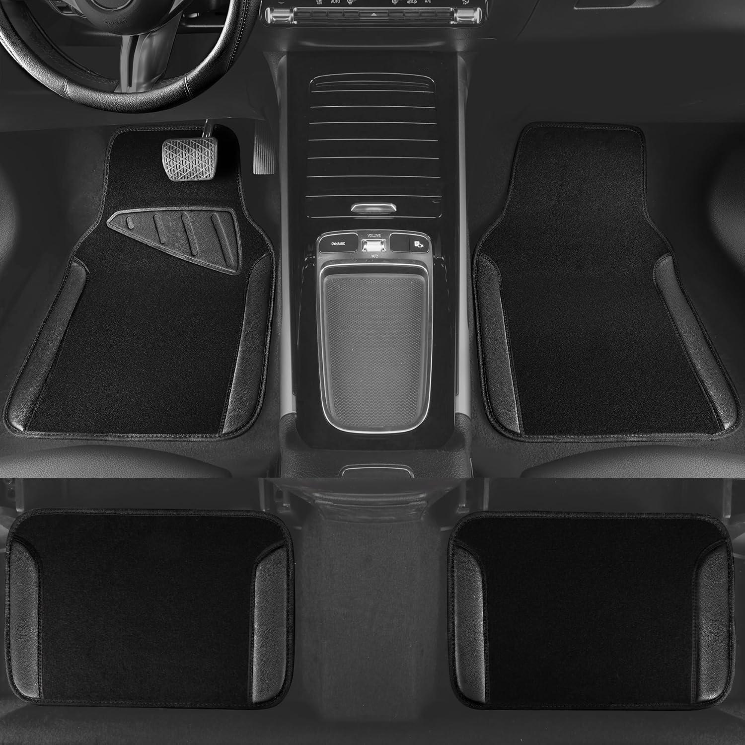 Combo Funda de Volante y Alfombrillas CAR PASS Negro 14.5-15"