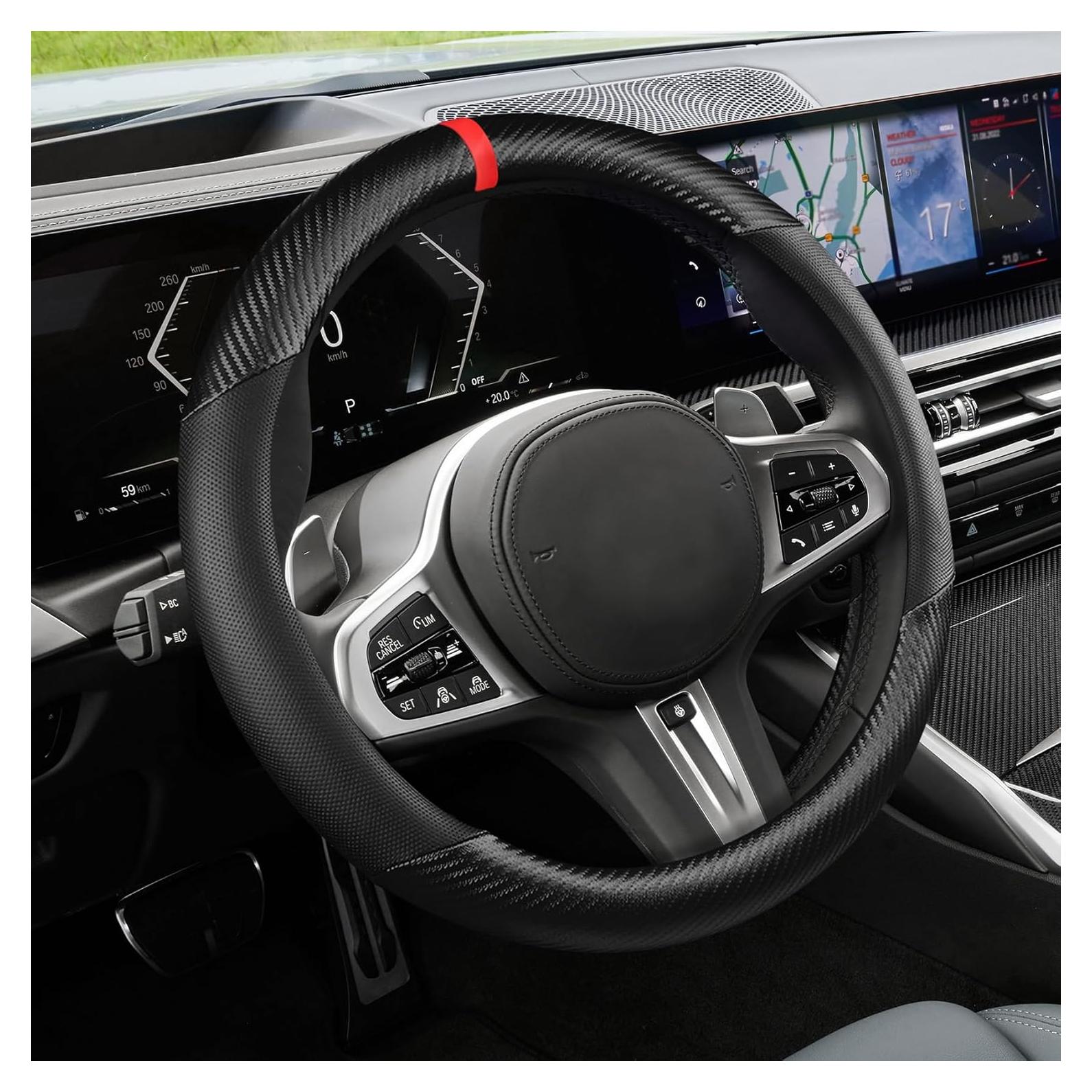 Cubierta de Volante de Coche PACLVIO 37-38 cm Antideslizante