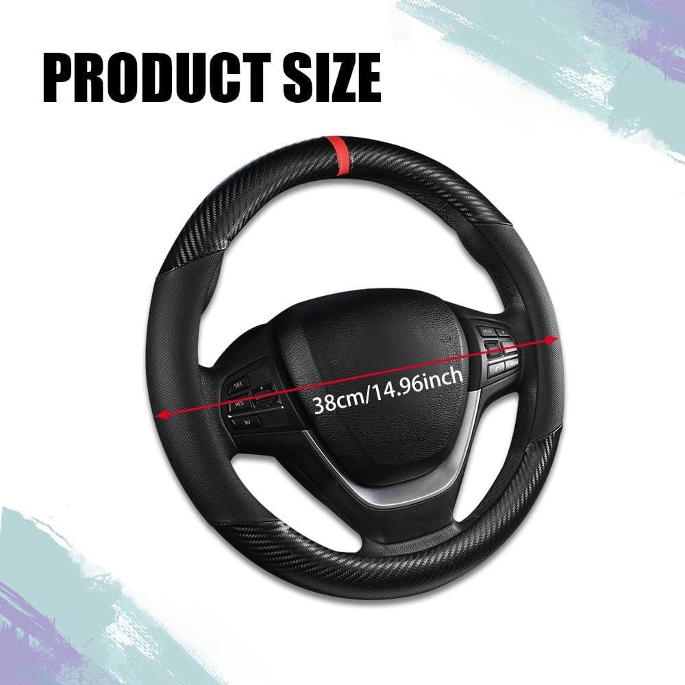 Cubierta de Volante de Coche PACLVIO 37-38 cm Antideslizante