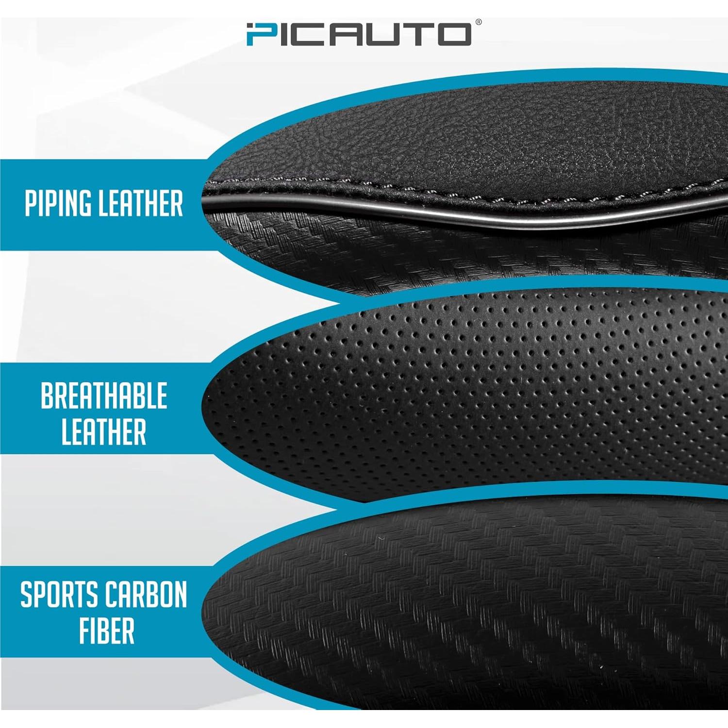 Cubierta de Volante PIC AUTO Cuero Antideslizante 36.83-39.37 cm