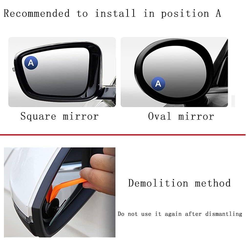 Espejos de Punto Ciego Yusheng 2PCS 40mm Redondos HD