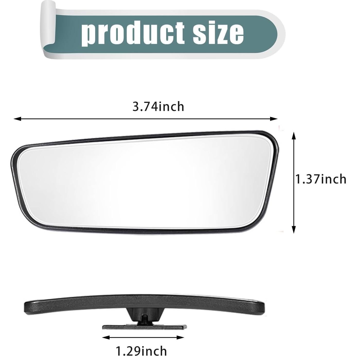 Pack 2 Espejos Convexos Yumfugu 9.5x3.6cm para Punto Ciego