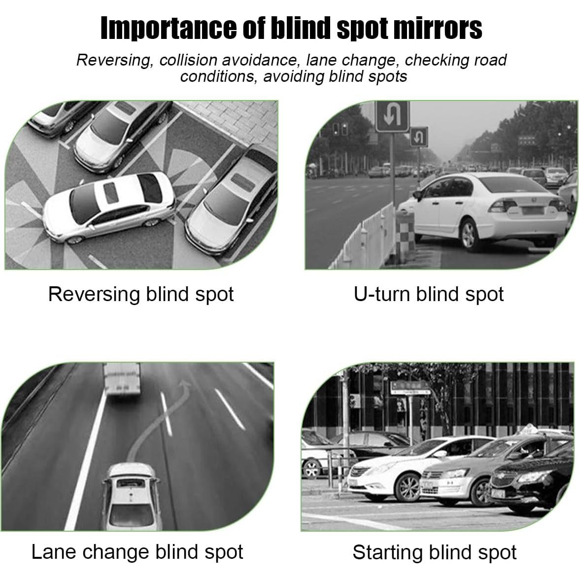 Espejo de Punto Ciego Norkmdi 5.1x2.4cm 2PCS Ajustable