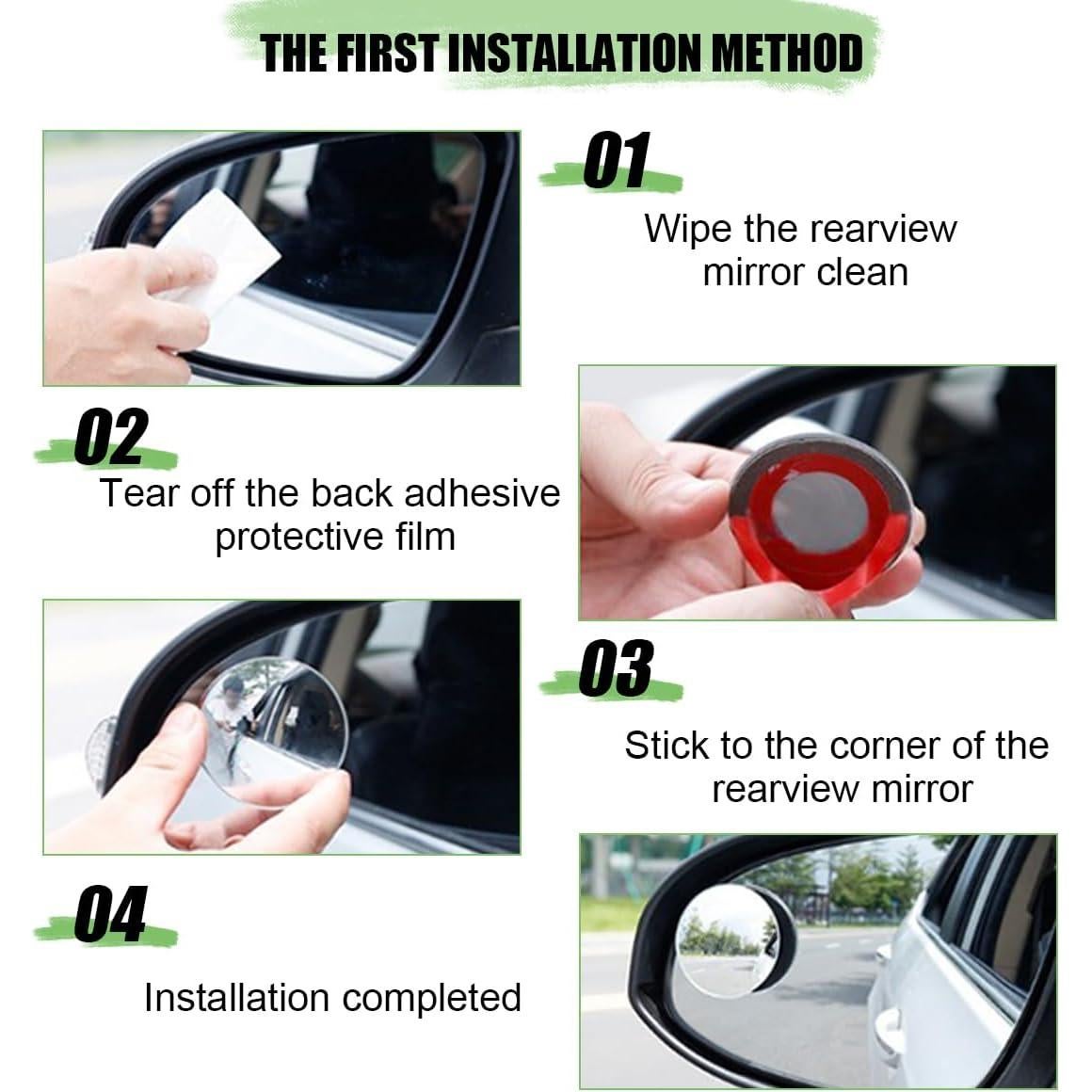 Espejo de Punto Ciego Norkmdi 5.1x2.4cm 2PCS Ajustable