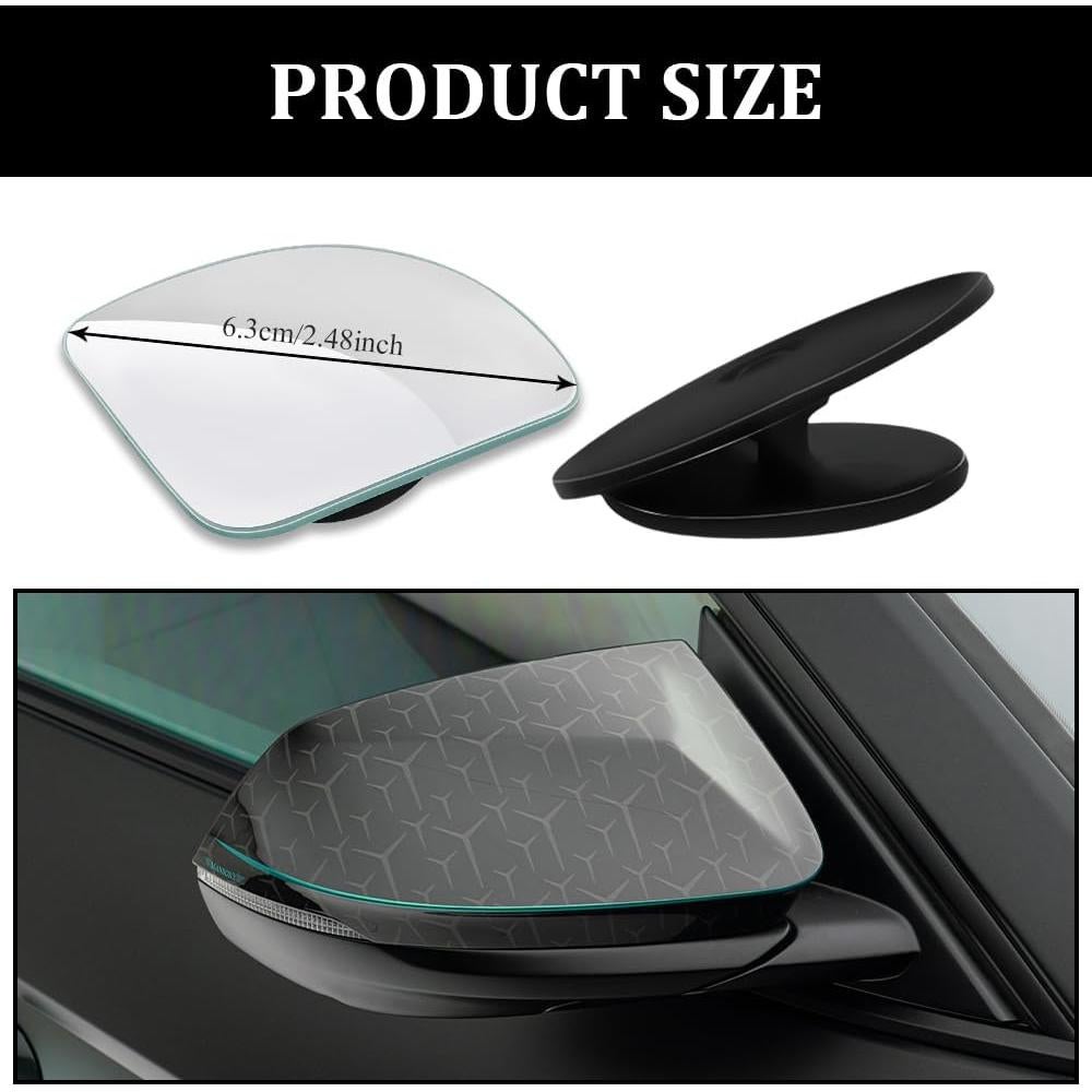 Espejo Convexo de Punto Ciego para Auto Lyxheth 2PCS Ajustable