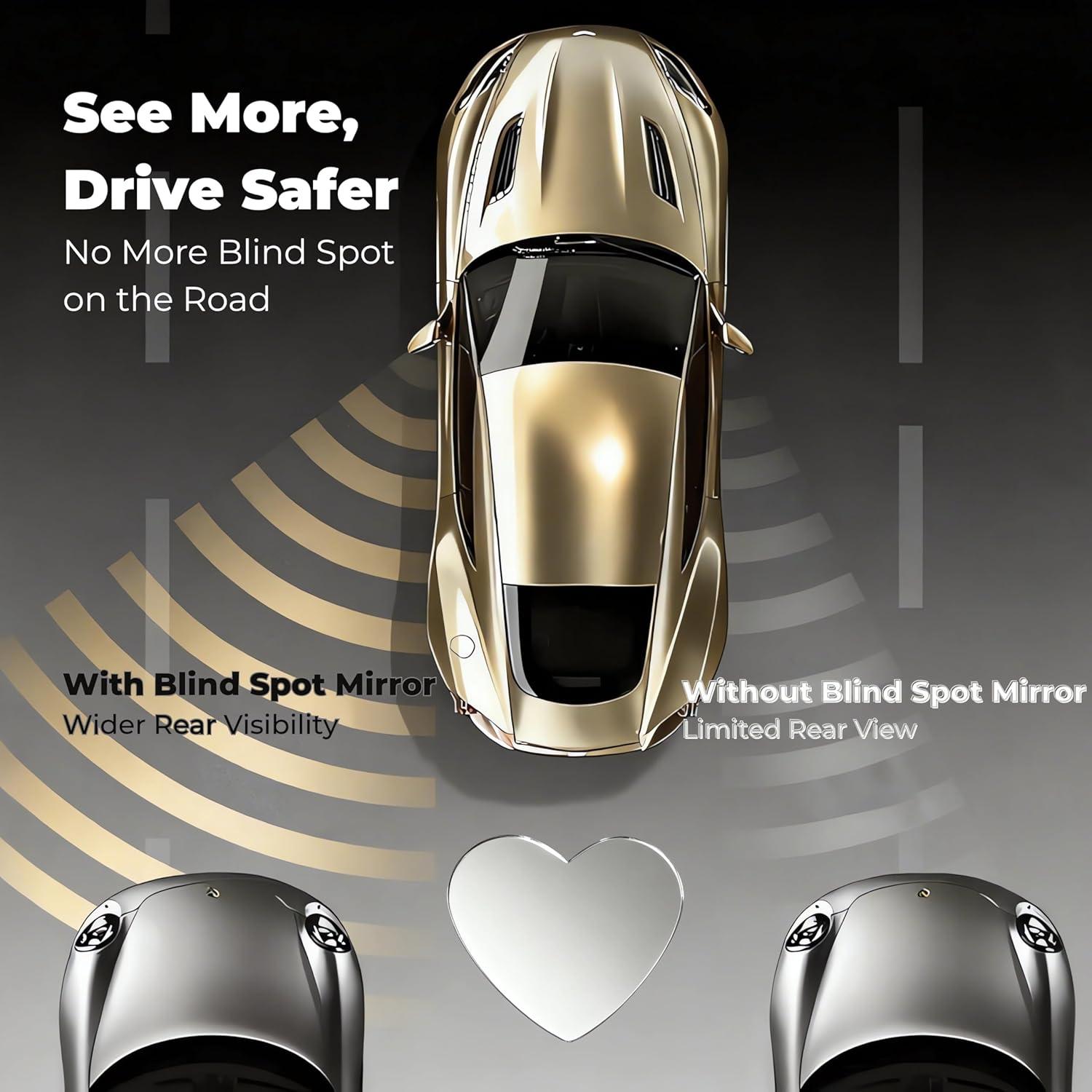 Espejos de Punto Ciego MARLBSTON 2" HD Cromado Paquete de 2