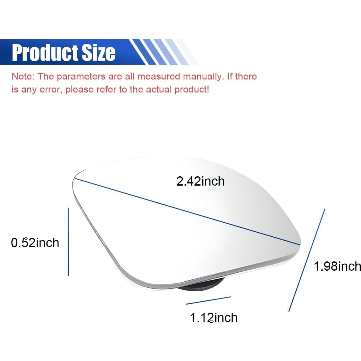 Espejos de Punto Ciego UHANBUT Ajustables HD 6.15x5.03cm