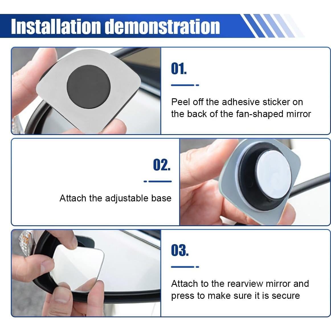 Espejos de Punto Ciego UHANBUT Ajustables HD 6.15x5.03cm