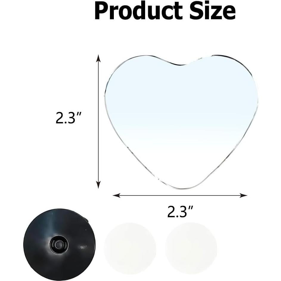 Espejo de Punto Ciego QKWL Corazón 2PCS Universal 5.8cm