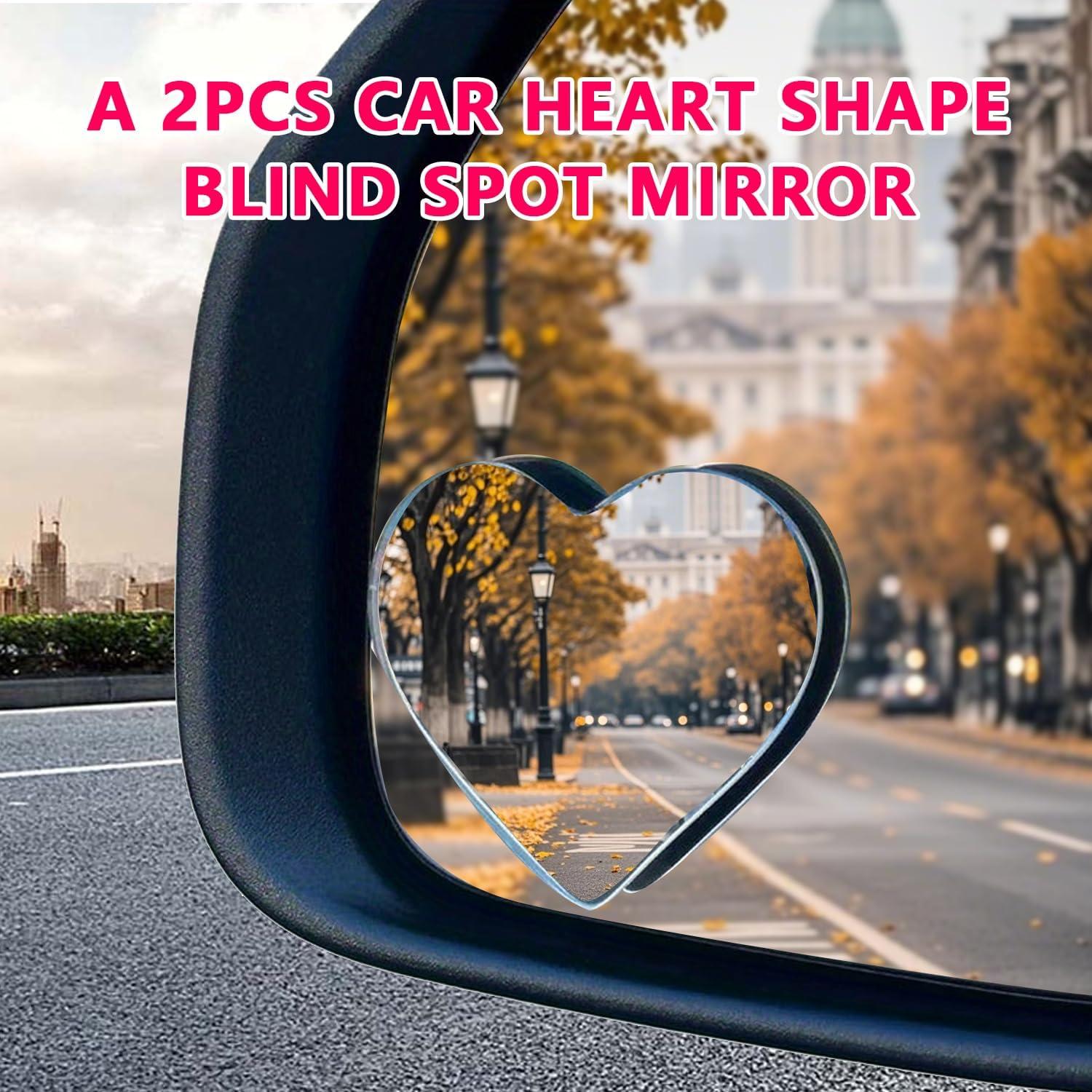 Espejo de Punto Ciego QKWL Corazón 2PCS Universal 5.8cm