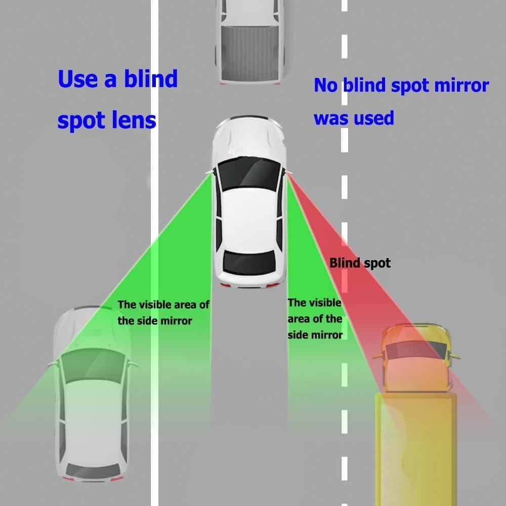Espejo de Punto Ciego QKWL Corazón 2PCS Universal 5.8cm