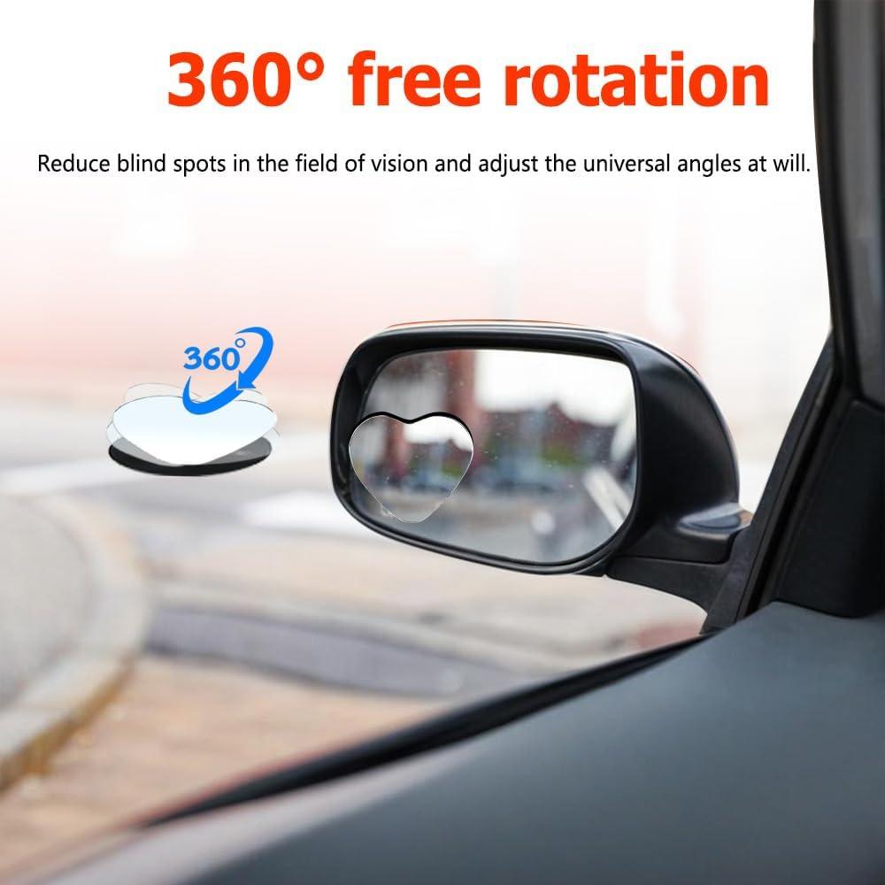 Espejo de Punto Ciego QKWL Corazón 2PCS Universal 5.8cm