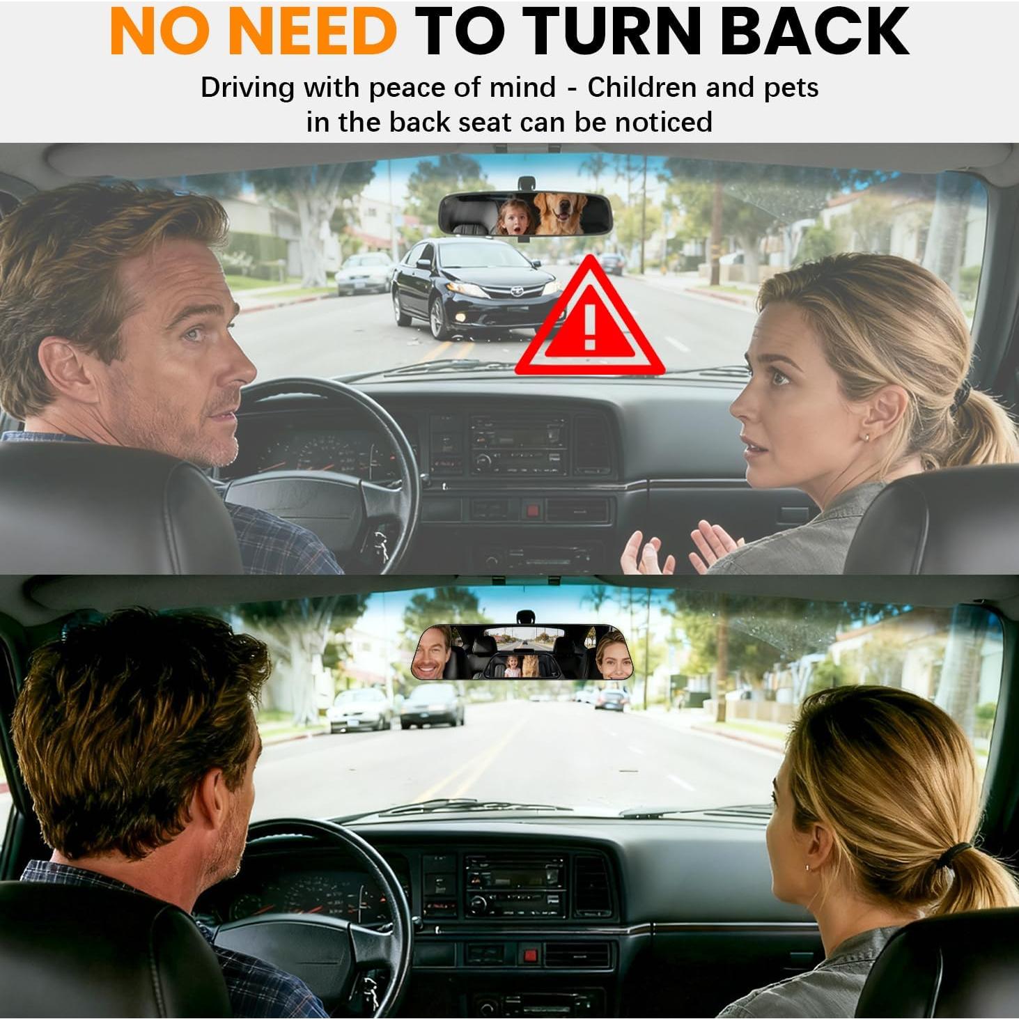 Espejo Retrovisor Panorámico Ajustable HmmtyRack HR0310 30 cm