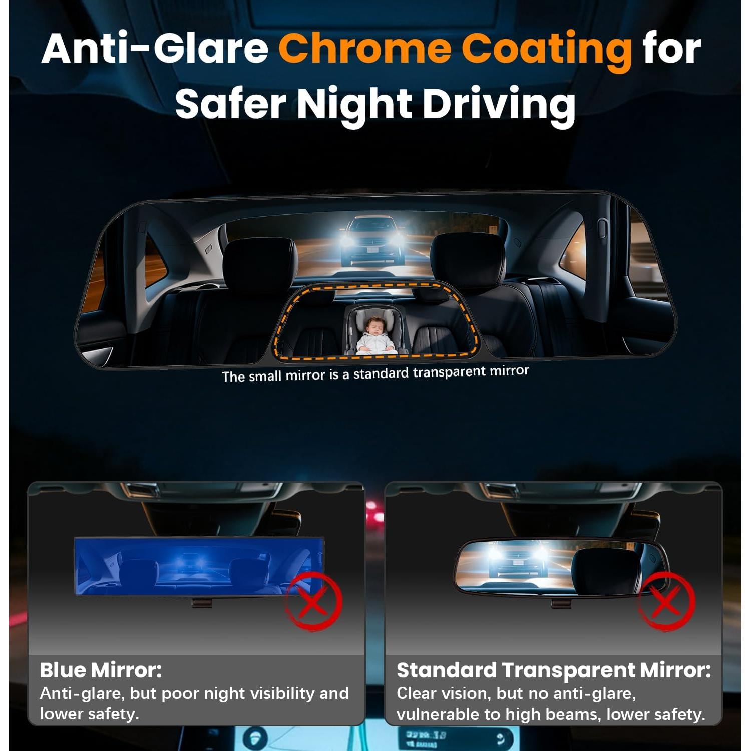 Espejo Retrovisor Panorámico Ajustable HmmtyRack HR0310 30 cm