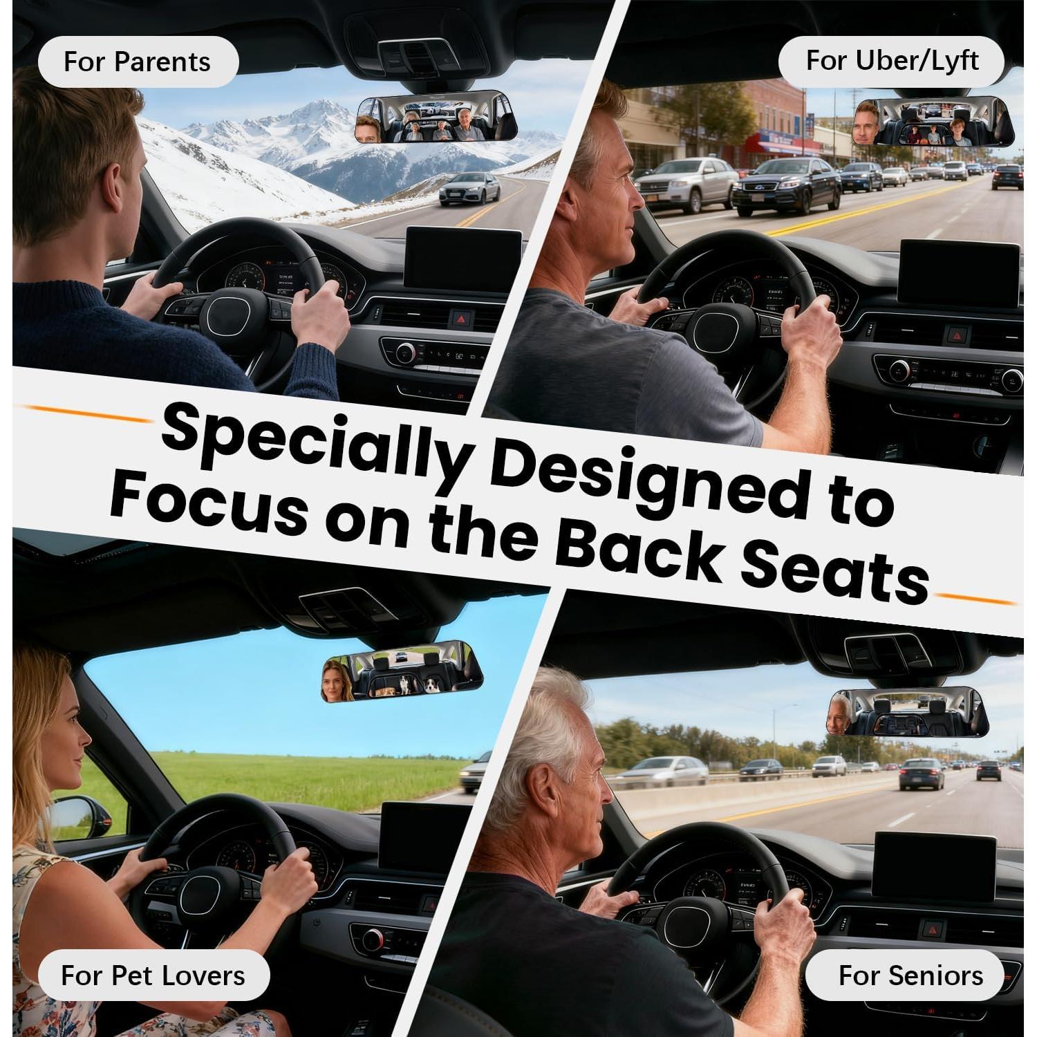 Espejo Retrovisor Panorámico Ajustable HmmtyRack HR0310 30 cm