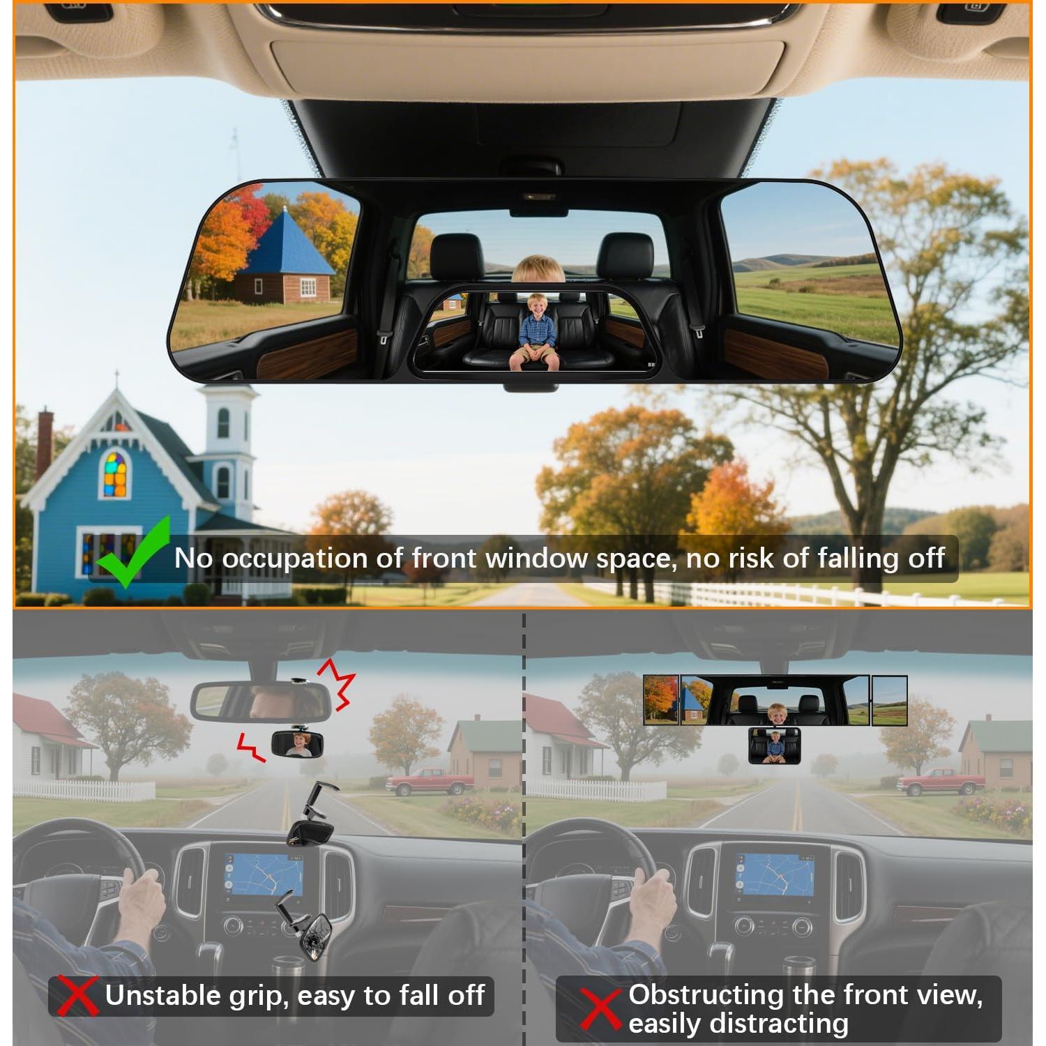 Espejo Retrovisor Panorámico Ajustable HmmtyRack HR0310 30 cm