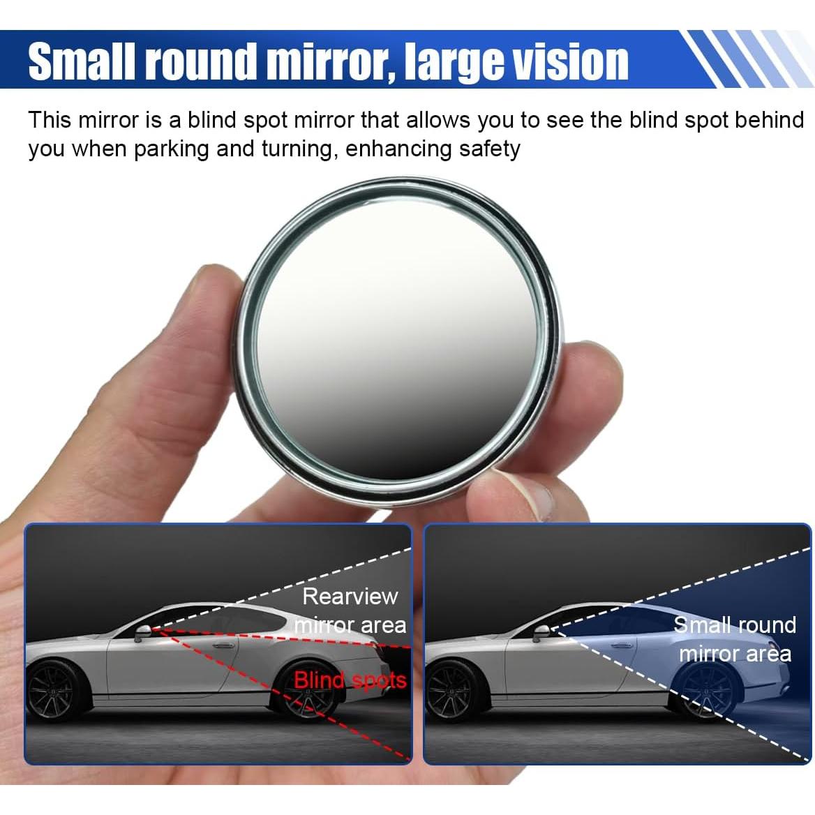 Espejo Convexo de Vidrio HD Redondo GAOLAOSY 5.6 cm Plata