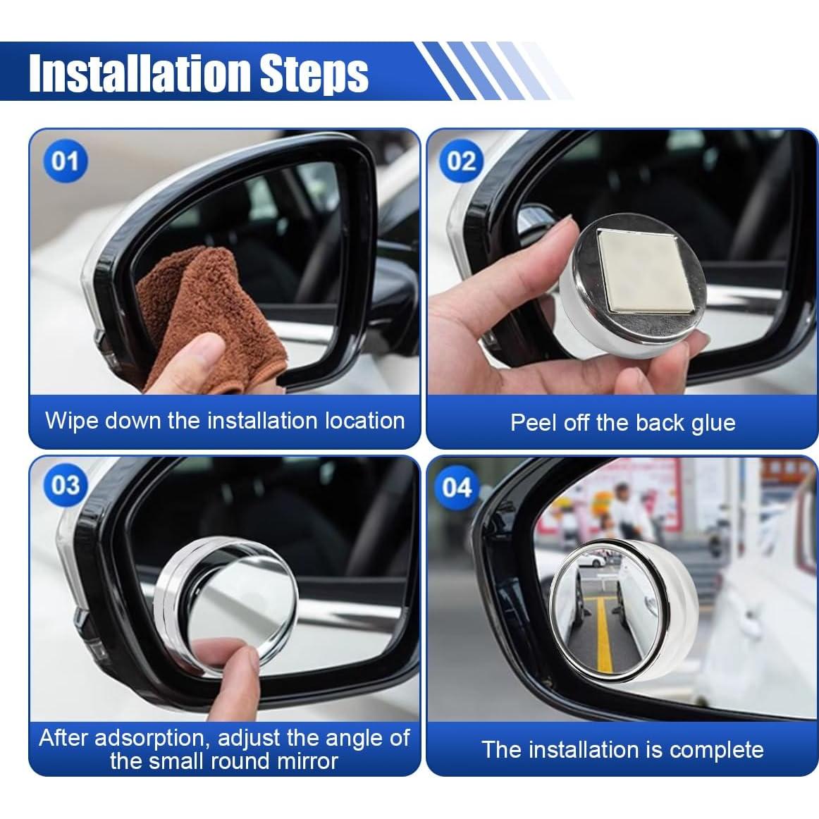 Espejo Convexo de Vidrio HD Redondo GAOLAOSY 5.6 cm Plata