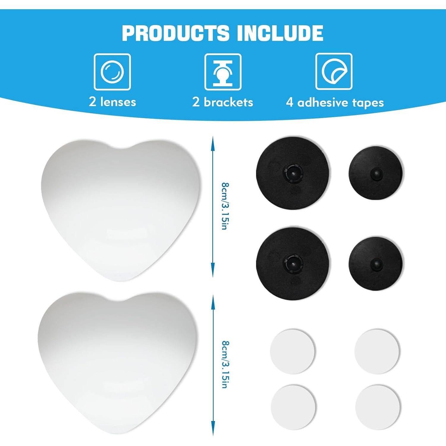 Espejos Convexos UYUOO 8cm para Puntos Ciegos - Set de 2