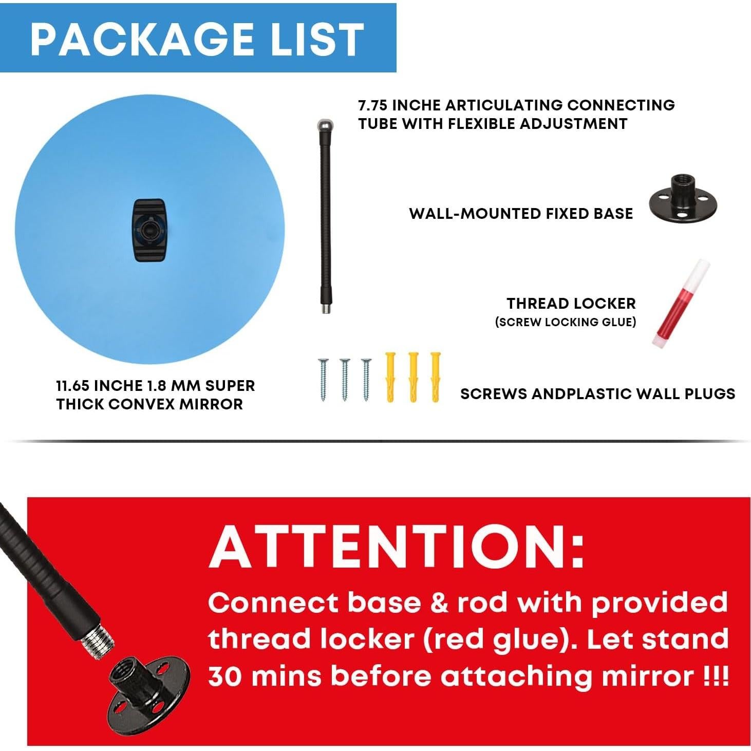 Espejo Convexo Acrílico 29.6 cm ONSOGI Seguridad Ajustable