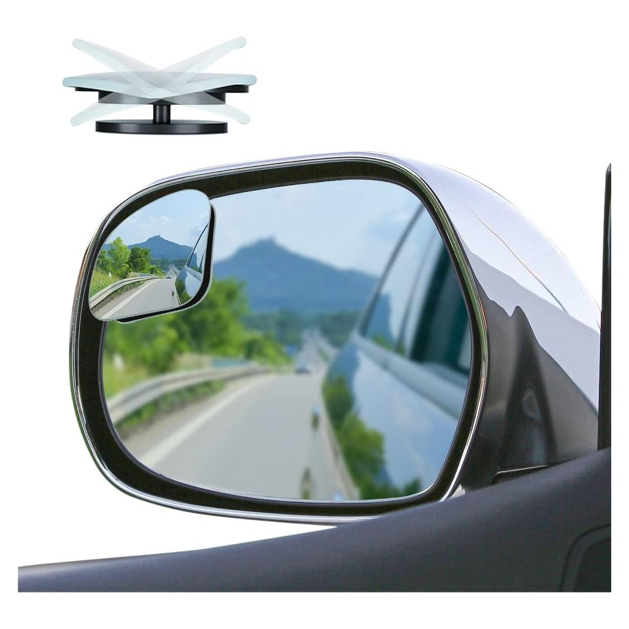 Espejo de Punto Ciego Blilo 2PCS Convexo Ajustable para Auto