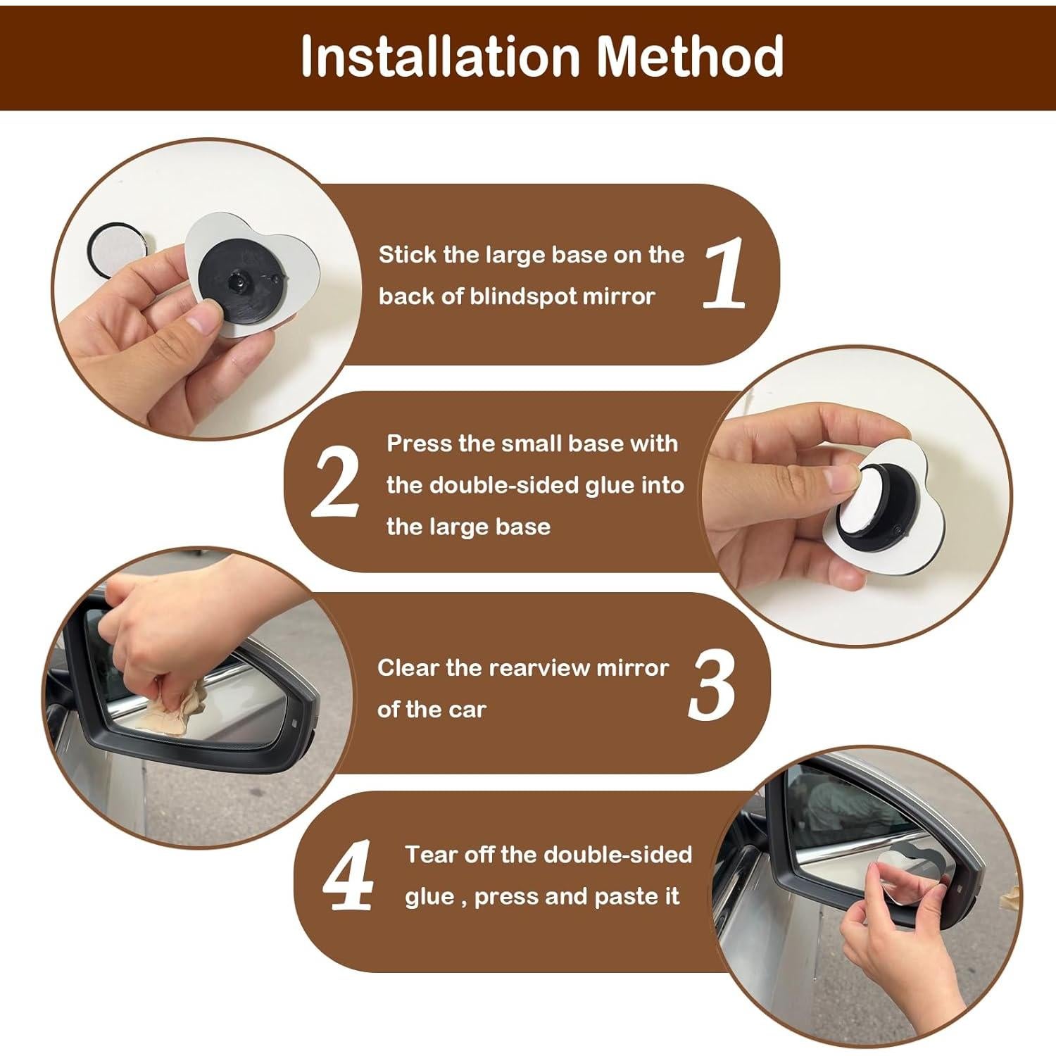 Espejos de Punto Ciego GoHere en Forma de Corazón - Paquete de 2