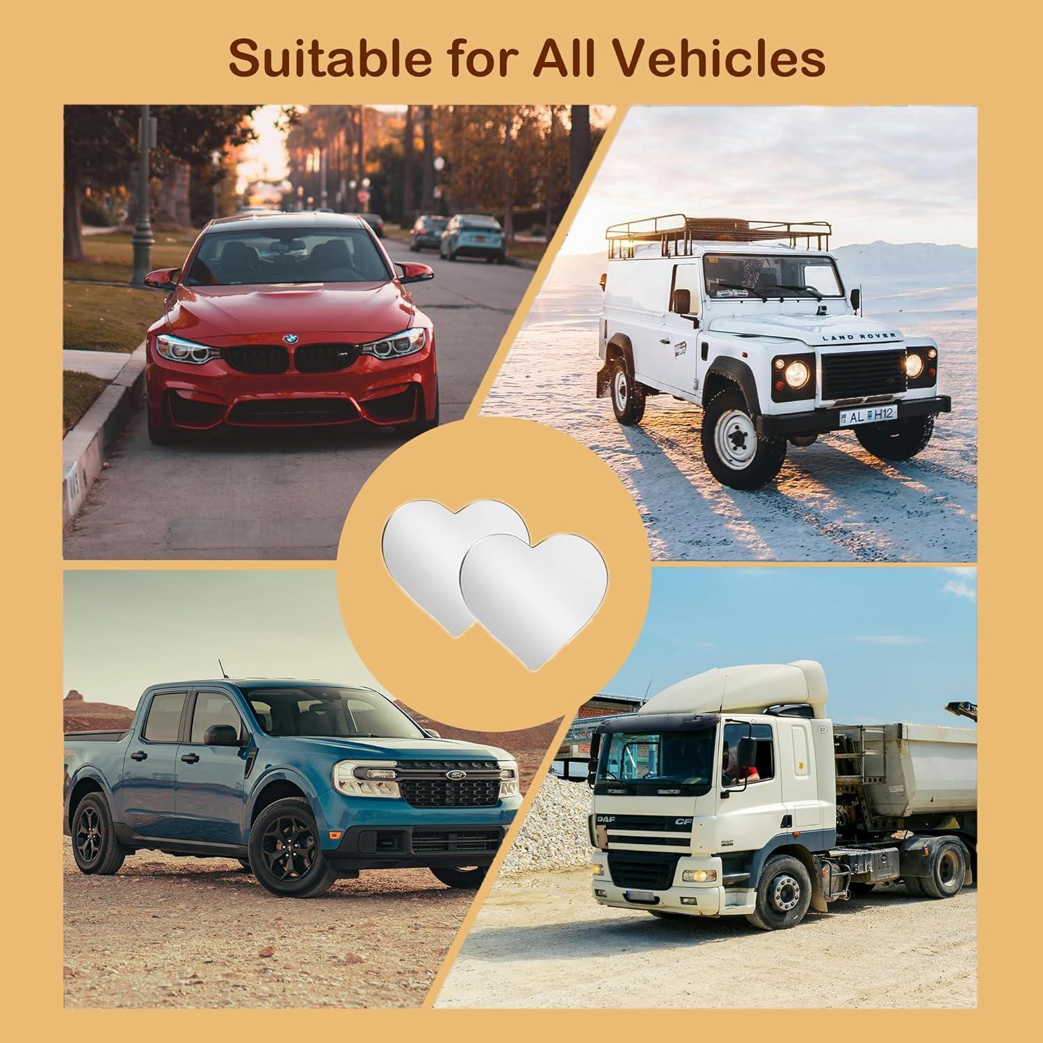 Espejos de Punto Ciego GoHere en Forma de Corazón - Paquete de 2