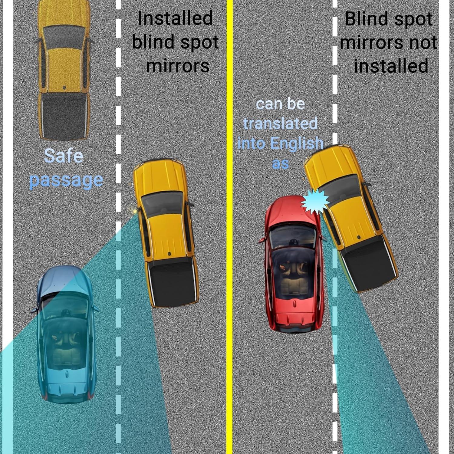 Espejos de Punto Ciego en Forma de Corazón Genérico - 6.35 cm