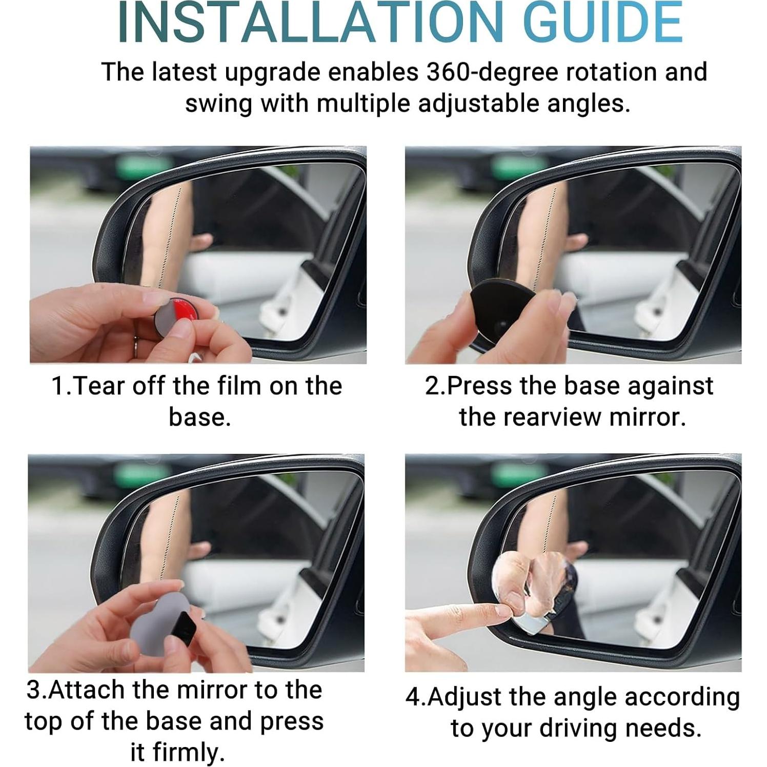 Espejos de Punto Ciego en Forma de Corazón Genérico - 6.35 cm