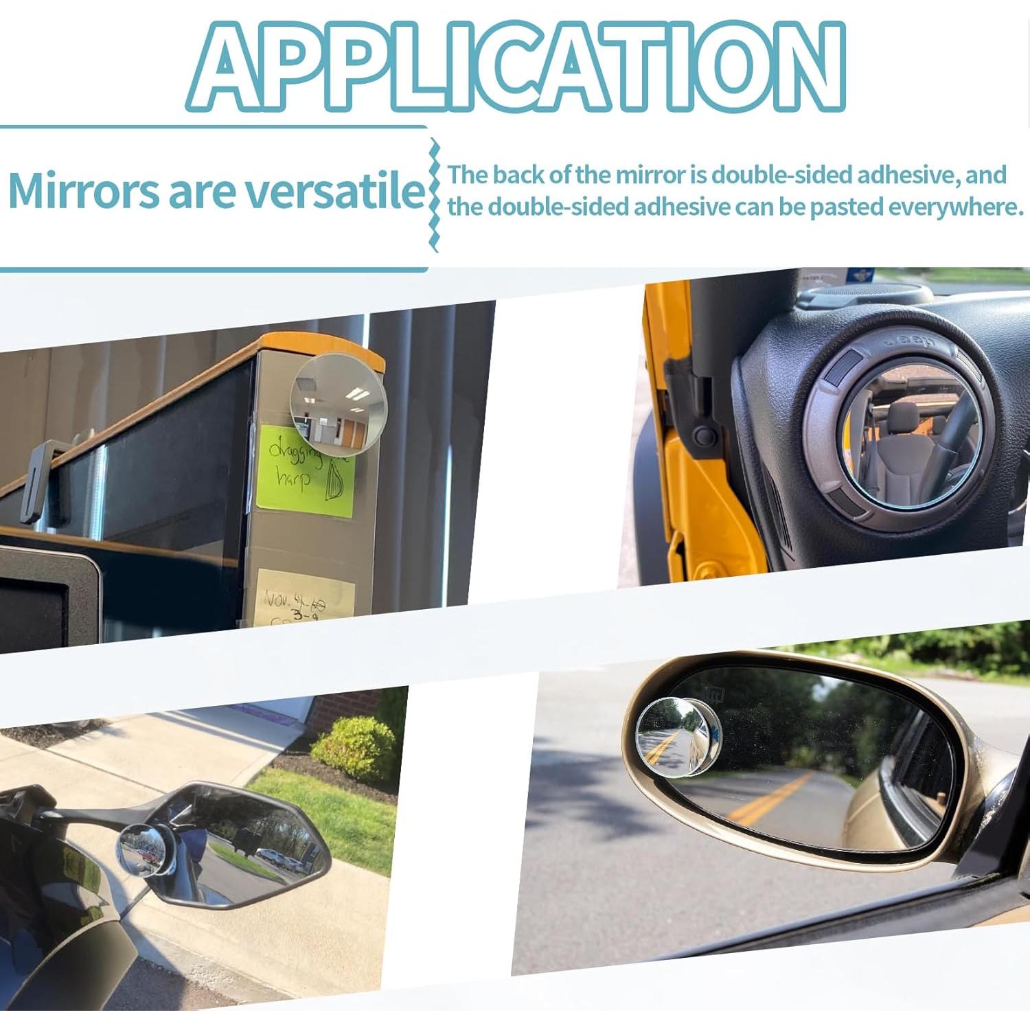 Espejo Convexo Redondo PSLER 5.08 cm para Punto Ciego Auto